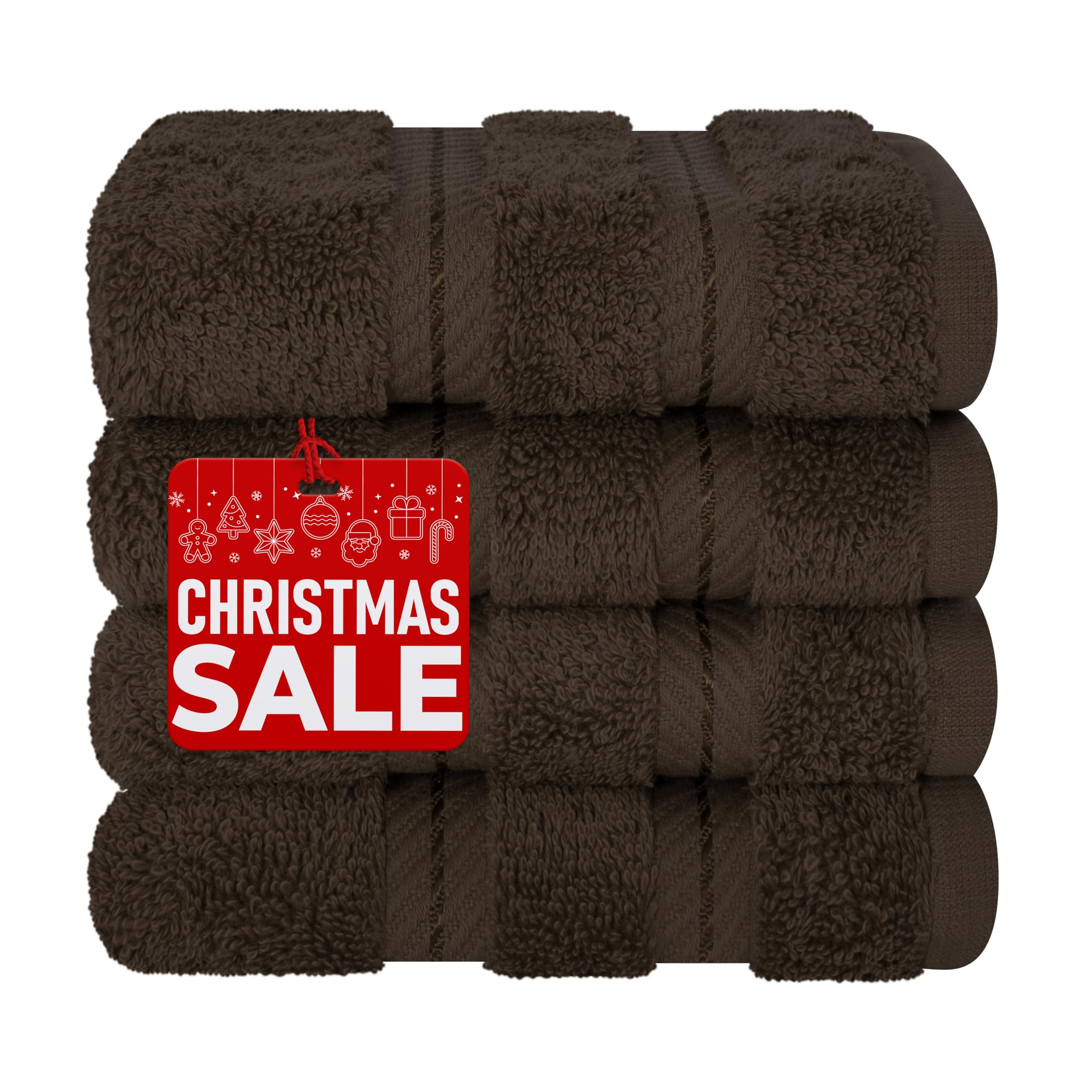 American Soft Linen Luxury Washcloths For Bathroom, 100% Turkish Cotton Washcloth Set Of 4, 13X13 In Soft Washcloths For Body An