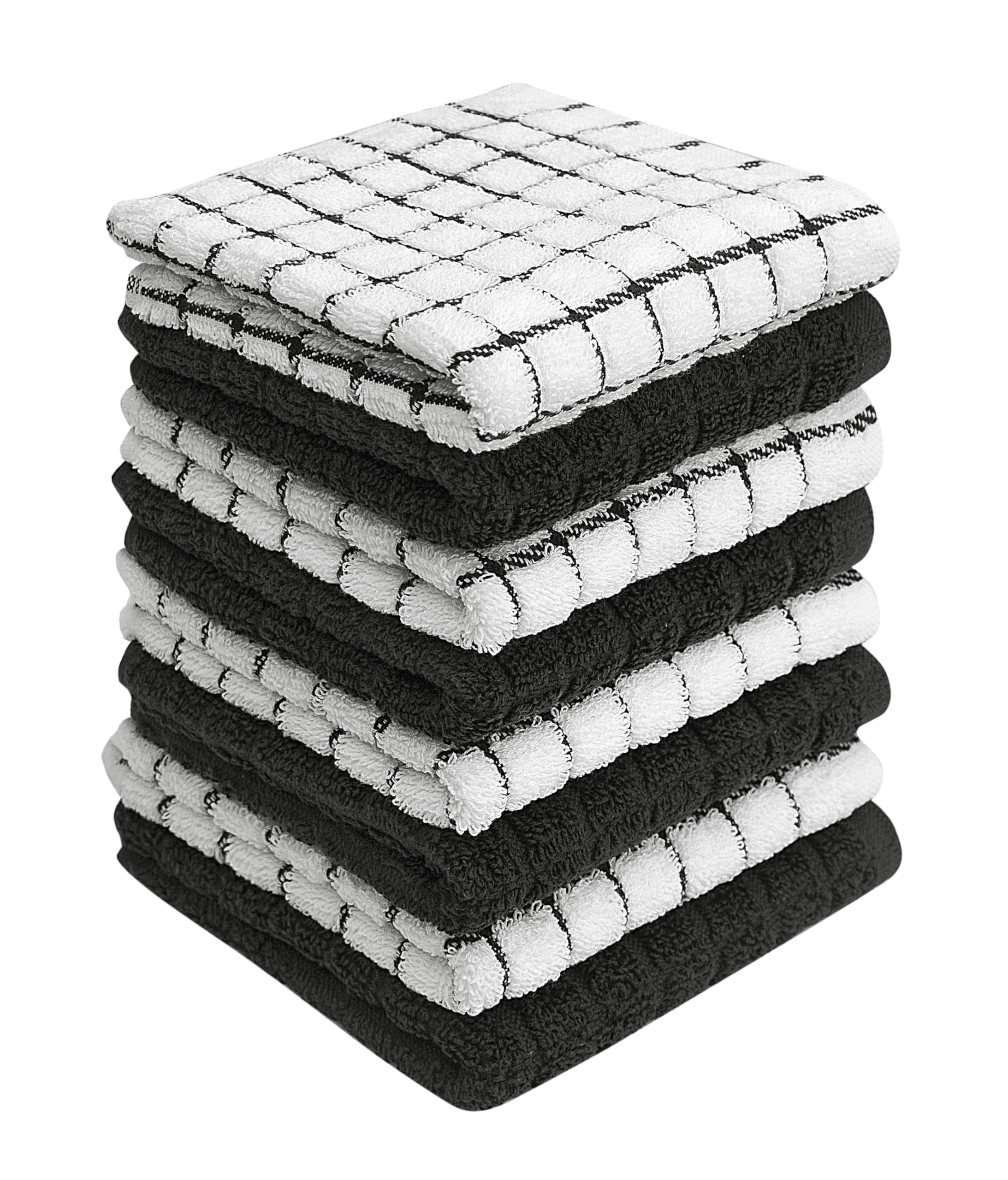 Bumble Dish Towels & Dish Cloths (8 Pack) | 100% Cotton Kitchen Towels | 12 x 12 | 405 GSM | Soft, Highly Absorbent & Durable Ra
