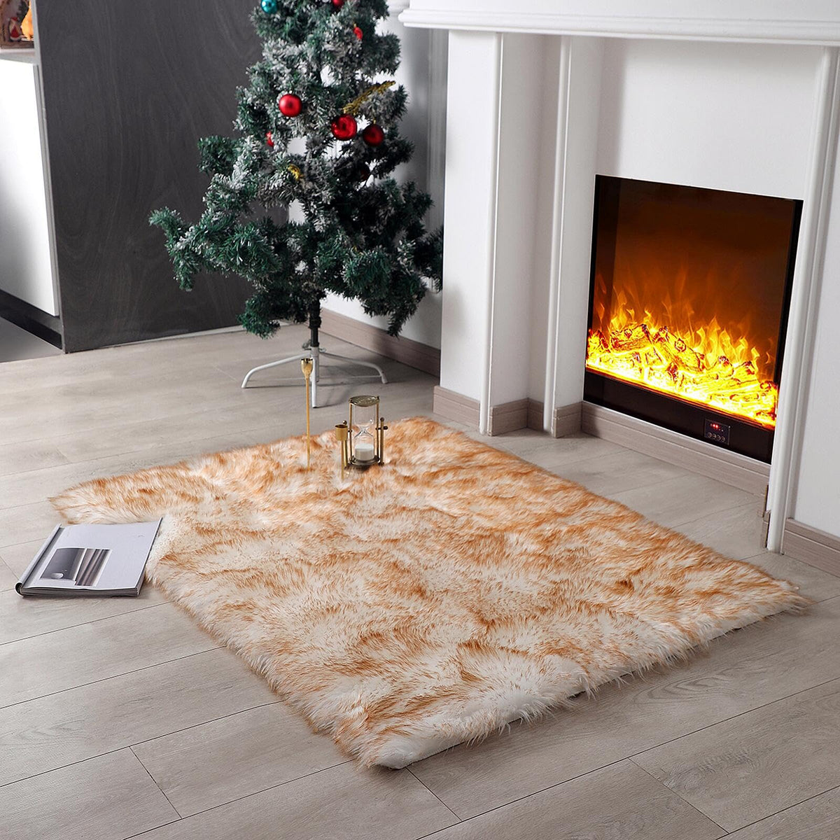 Linmopm Faux Fur Rug Sheepskin Shag Fluffy Fuzzy 3X4 Ft Rugs For Bedro ...