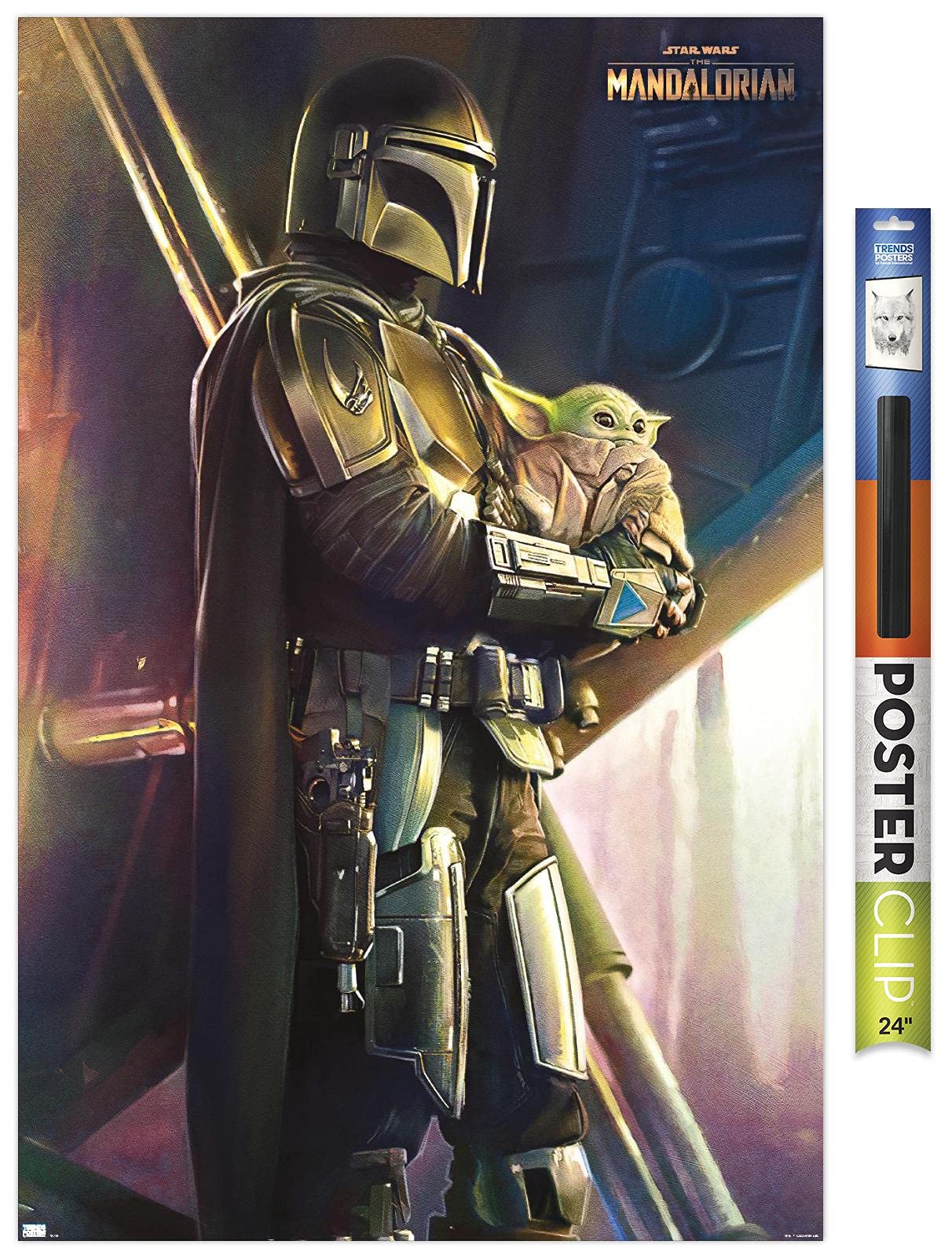 Trends International Star Wars: The Mandalorian - Held Wall Poster, 22.375'' X 34'', Poster & Clip Bundle