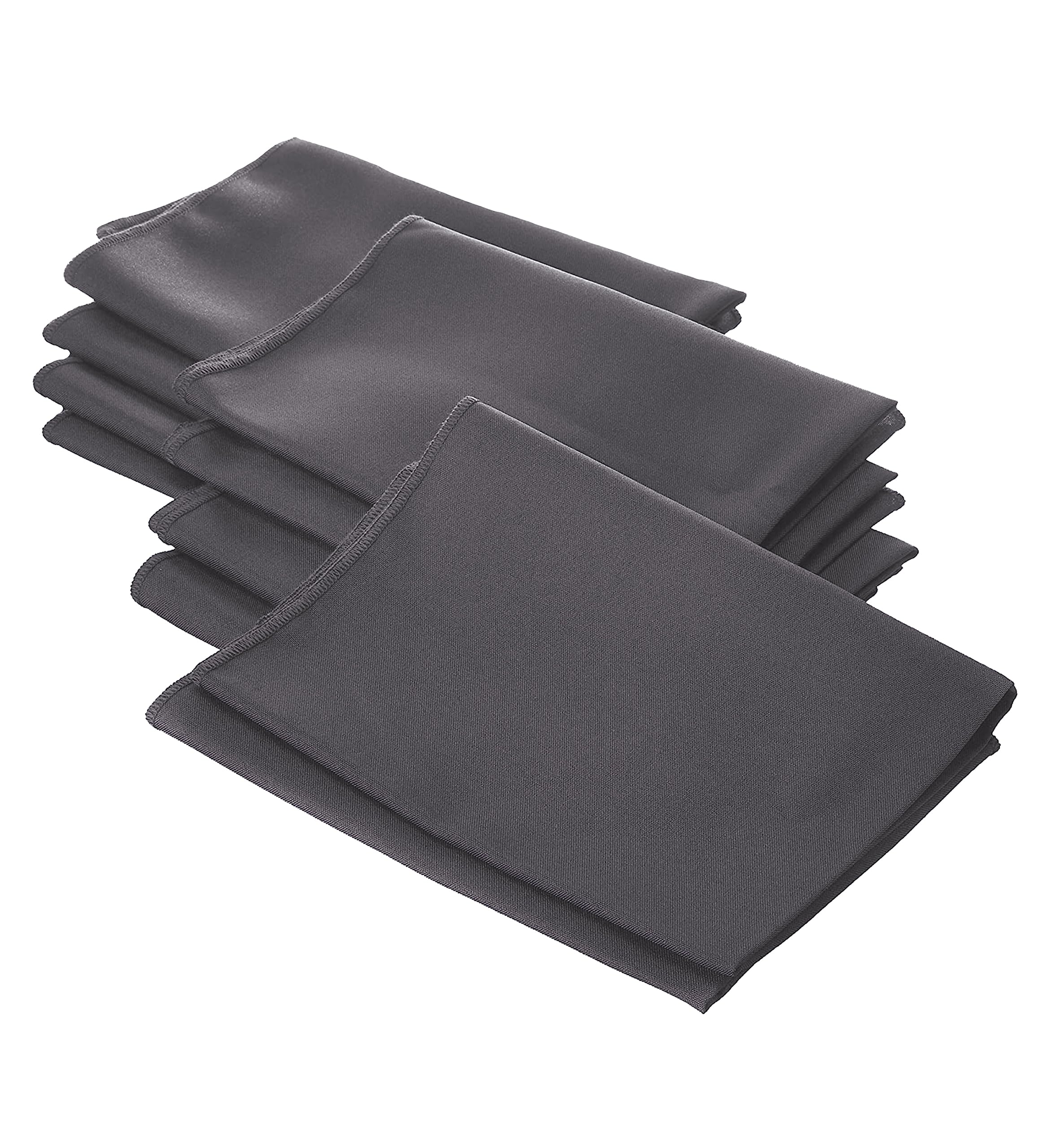 LA Linen Pack-10 Polyester Poplin Napkin 18 by 18-Inch  Charcoal