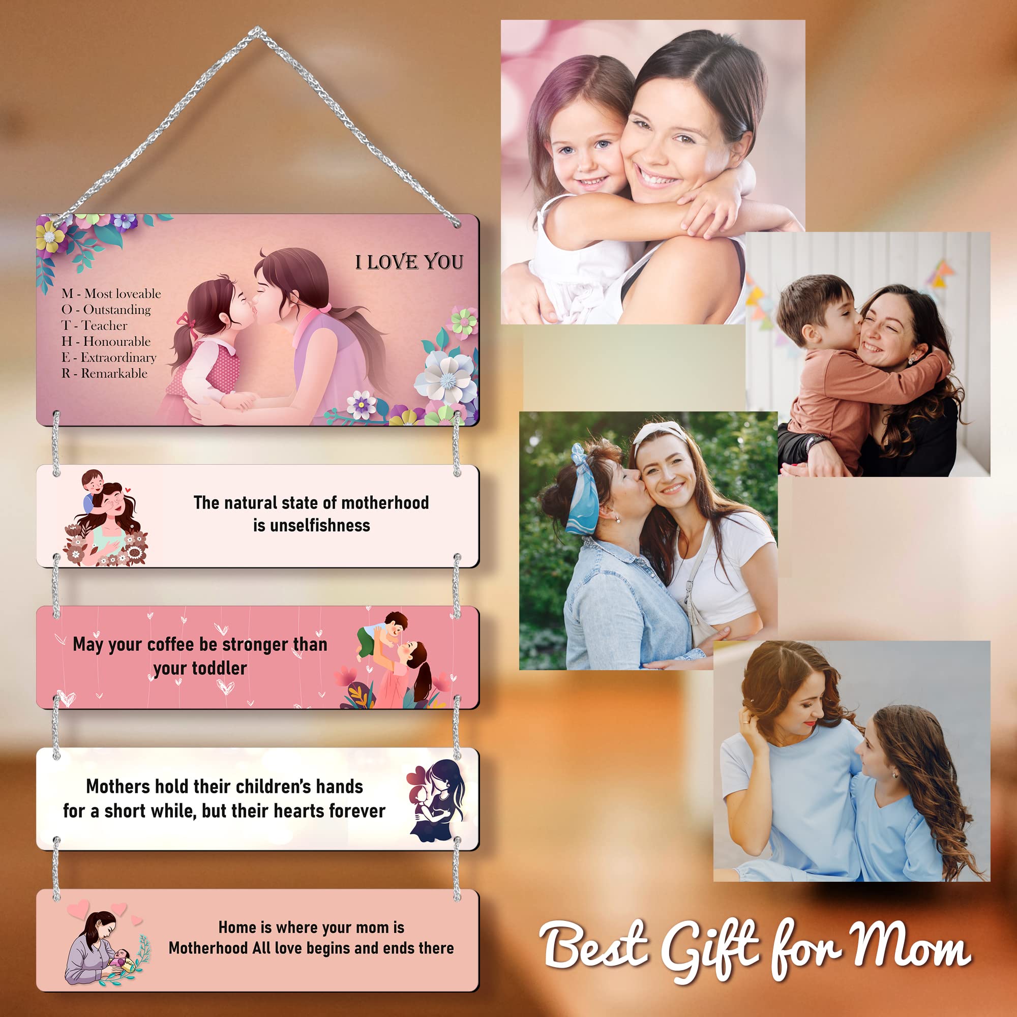 Regalocasila Wall Decoration | Birthday Wishes Quotes | For Mom | From Son Daughter | Unique Gift Ideas | Surprise Gifts | Gifts