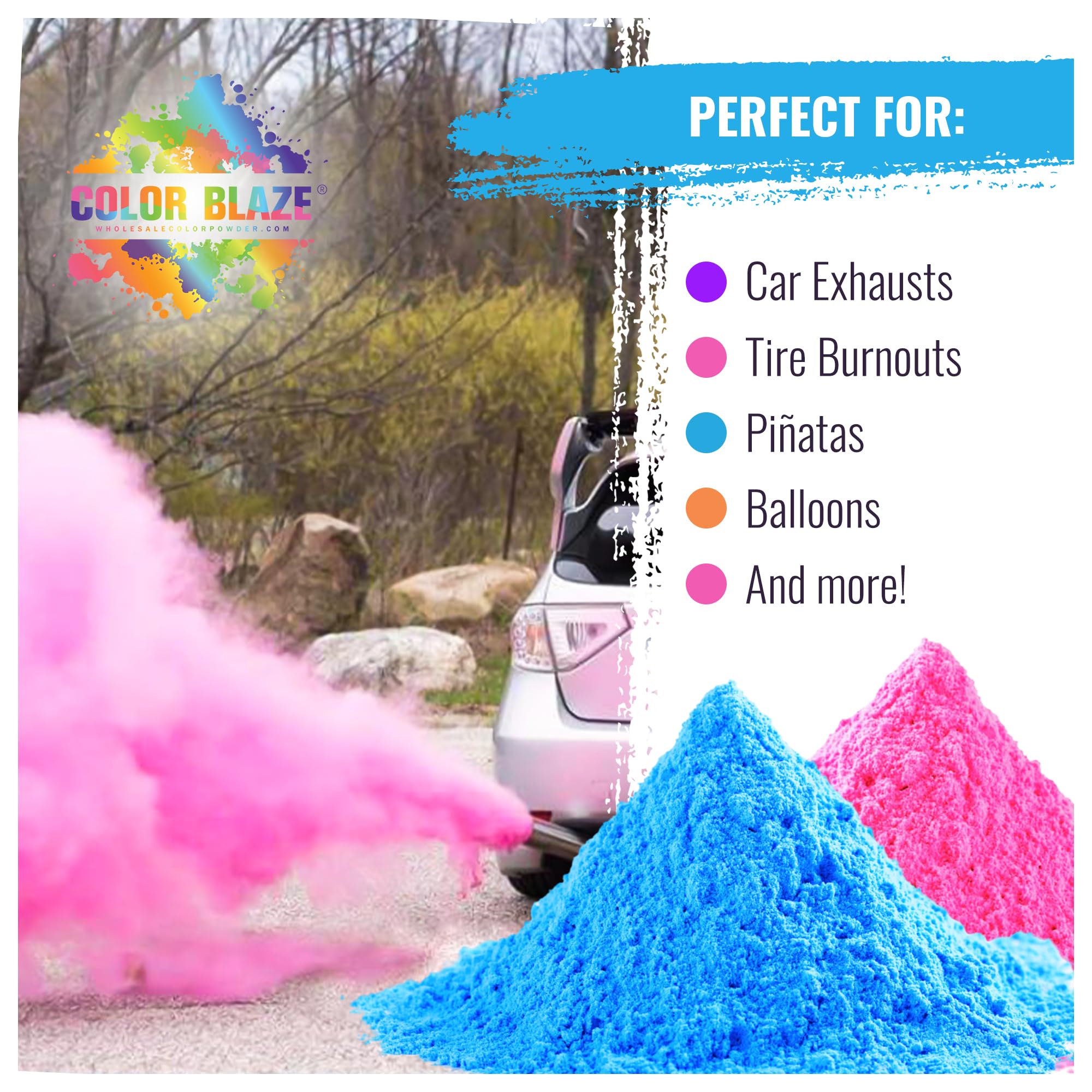 Color Blaze Black-Out Baby Gender Reveal Powder - 2Lbs Of Colored Powd ...
