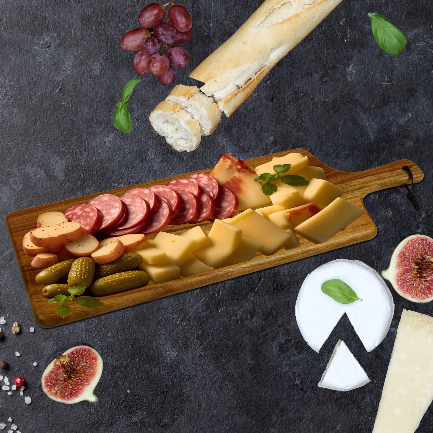 Picnic At Ascot Clemson Licensed 22'' Acacia Cheese/Charcuterie Serving Plank