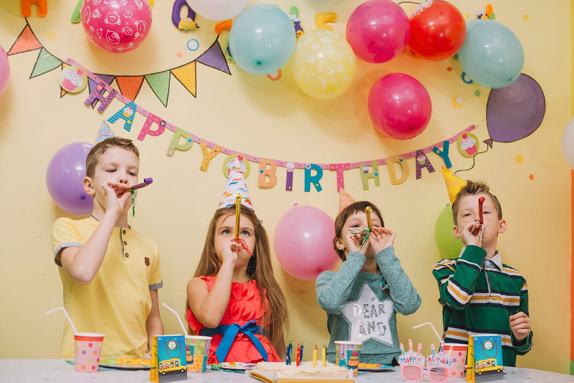 Larzn - Celebrate With An Impression Premium School Bus Party Bags, Party Favor Bags, New, Treat Bags, Gift Bags, Goody Bags, Pa