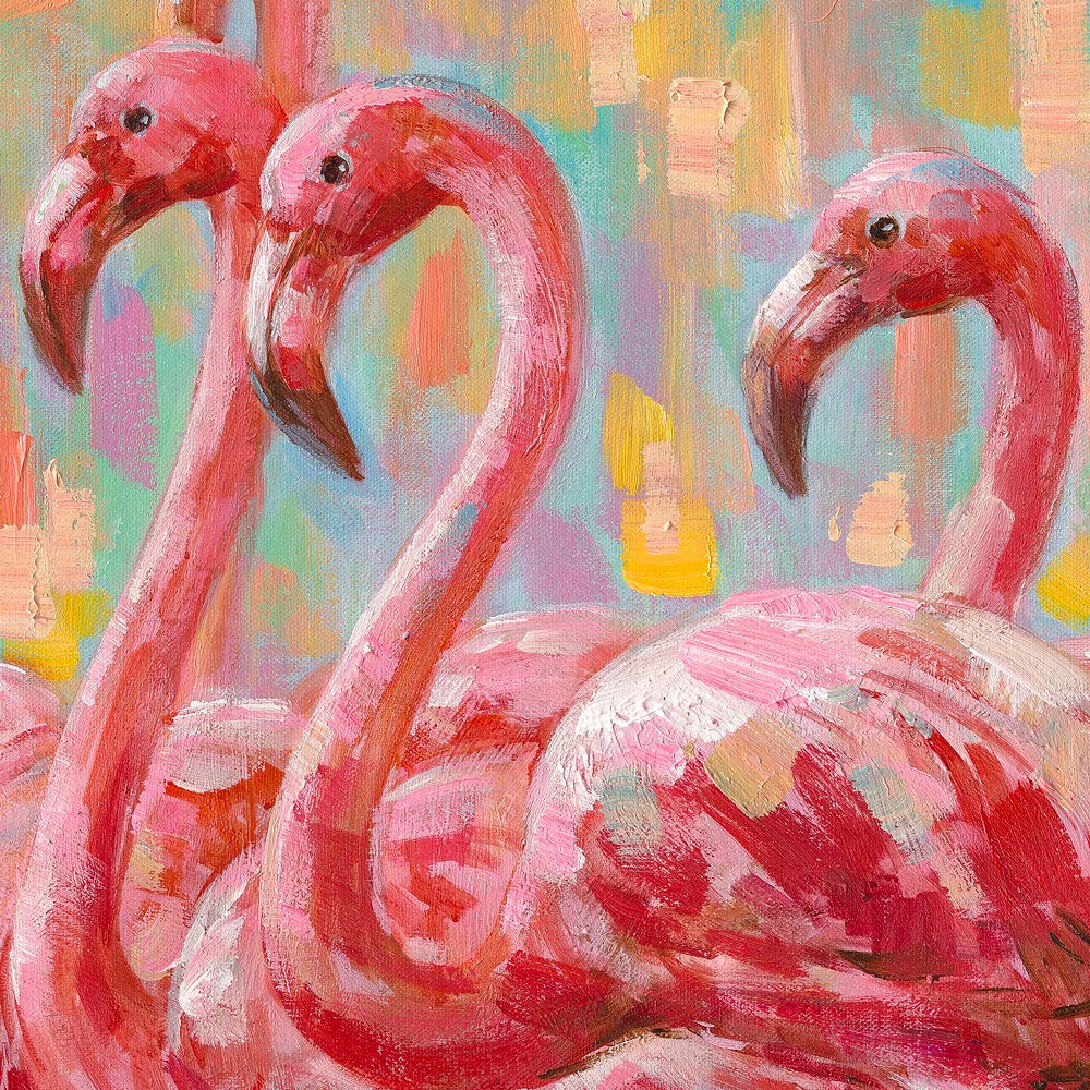 Yidepot Flamingo Bedroom Wall Decor Painting: A Flock Of Pink Flamingo Wall Art Canvas For Bathroom With Frame Ready To Hang (24