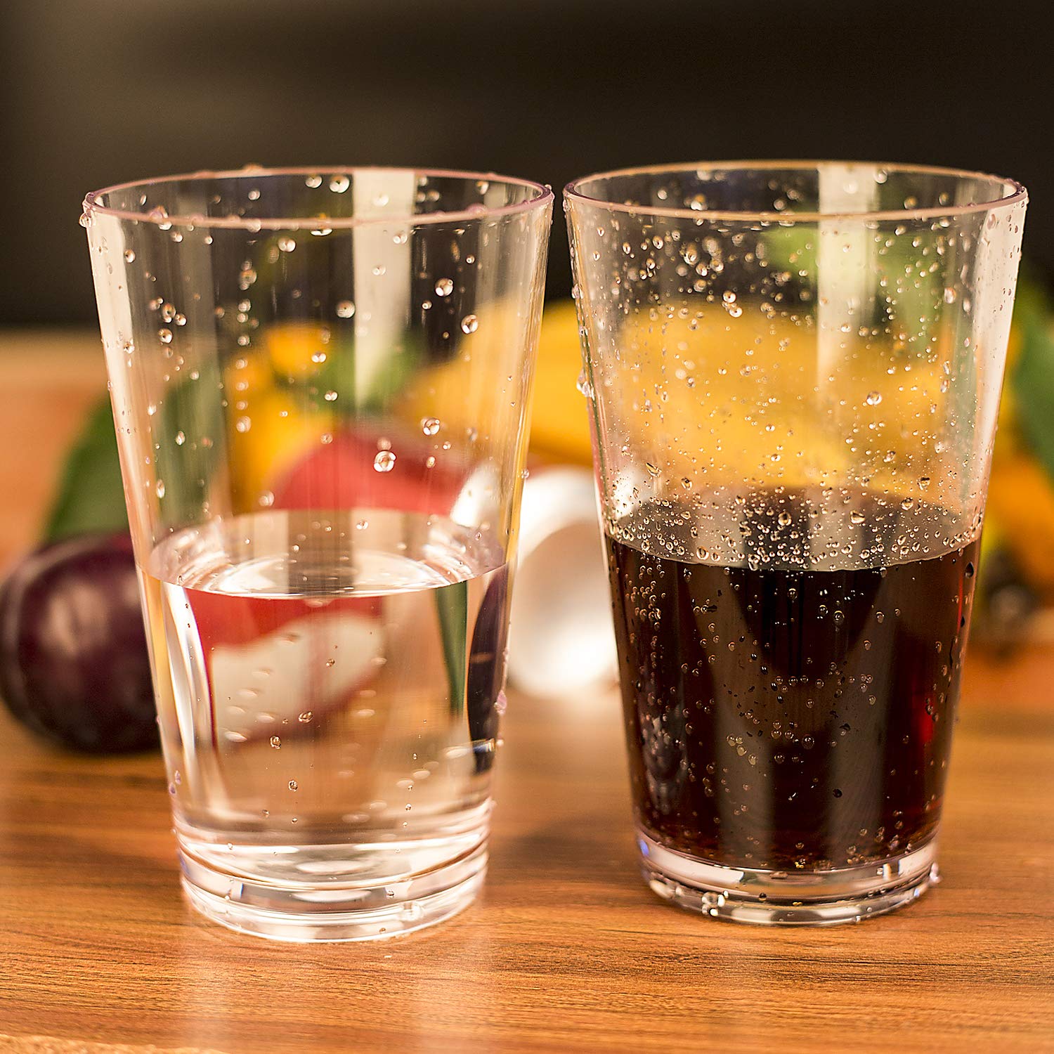 Yuyuhua Clear Plastic Drinking Glasses - Bpa Free Cups 18 Oz - Dishwasher Safe Classic Tumblers Set Of 6 - Acrylic Highball Tall