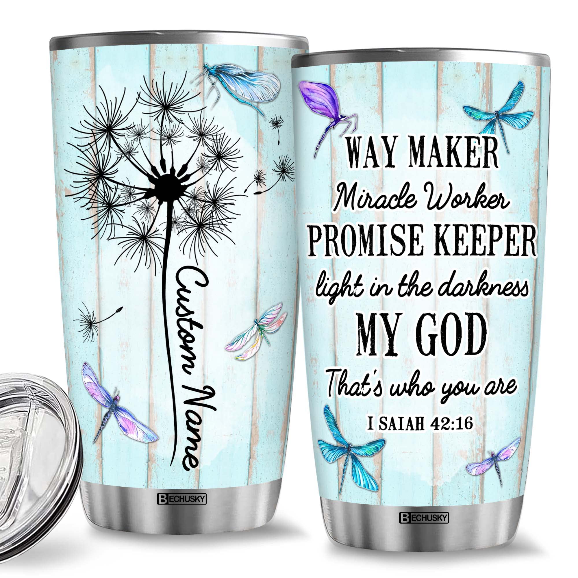 Bechusky Personalized Christian Tumbler, Christian Gift For Women Tumbler - Birthday Gifts For Women - Friend Gifts For Women Bi