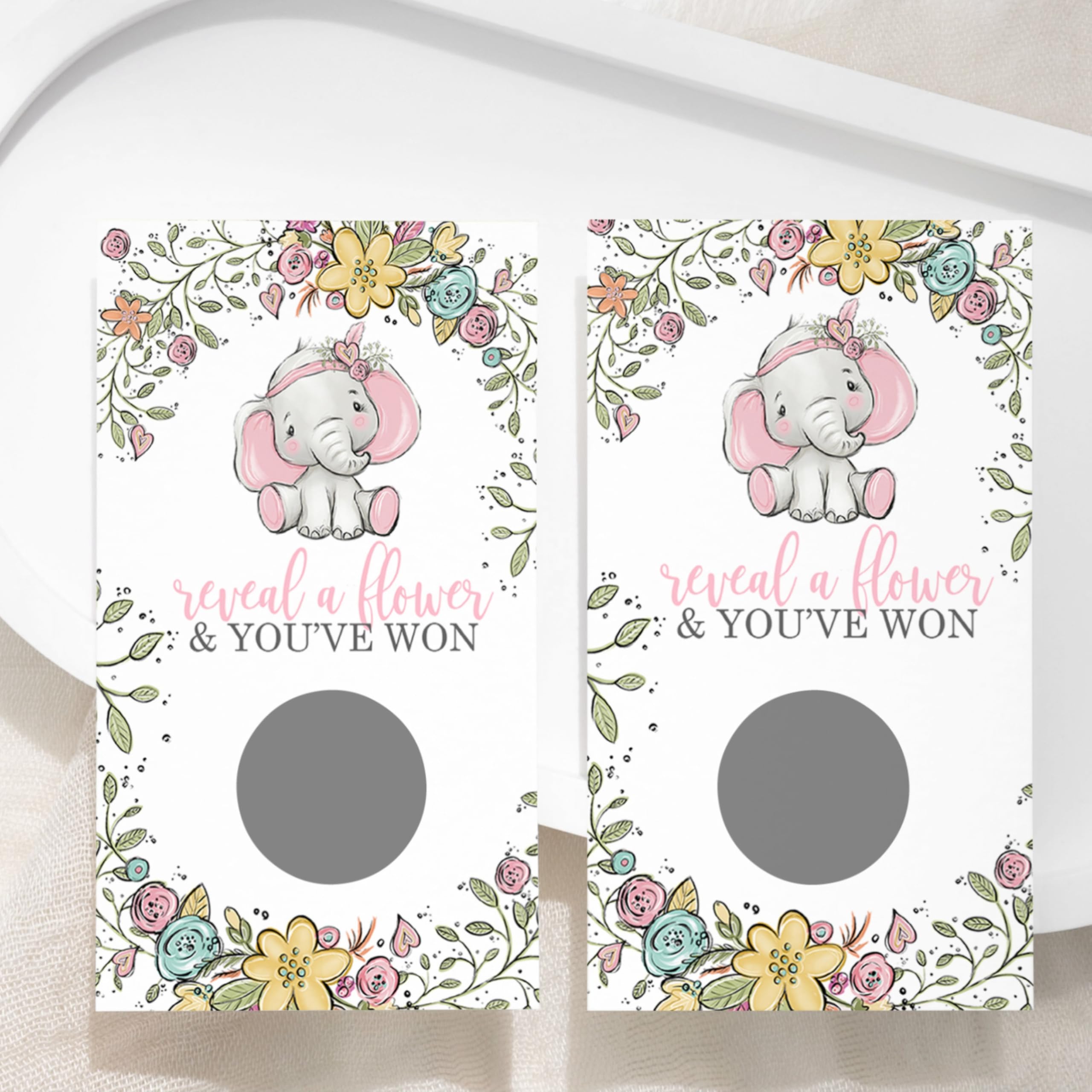 Paper Clever Party Baby Shower Games For Girls - 30 Cards - Fun Scratch Off Game Guest Activities Reveal To Win Prizes, Cute Pin