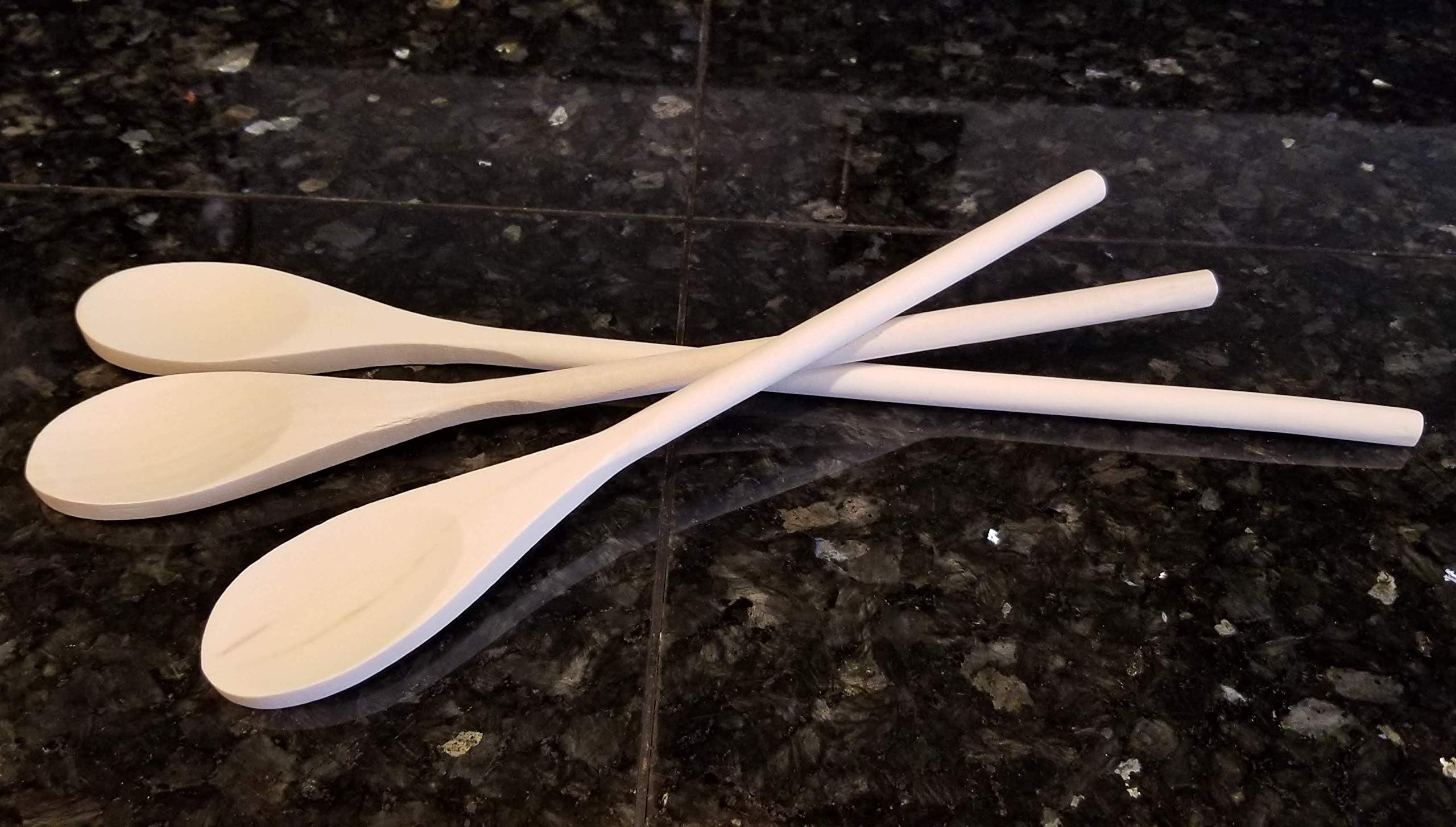 Handy Housewares 3 Piece Long Handle Wooden Mixing Spoon Set - 10'', 12'' And 14'' Long (1 Set)