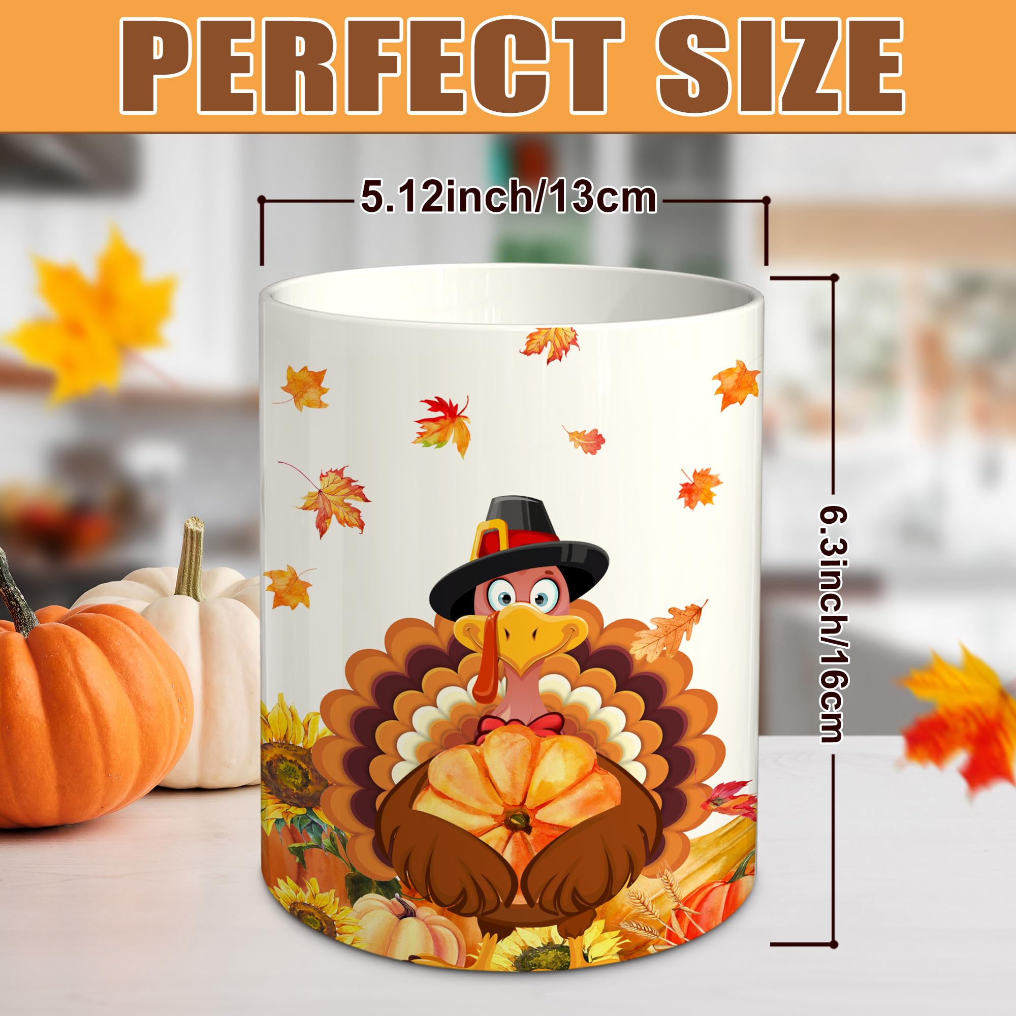 pinata Thanksgiving Kitchen Decor Ceramic Utensil Holder, Cute Thanksgiving Turkey Utensils Holder, Ceramic Utensils Crock for R