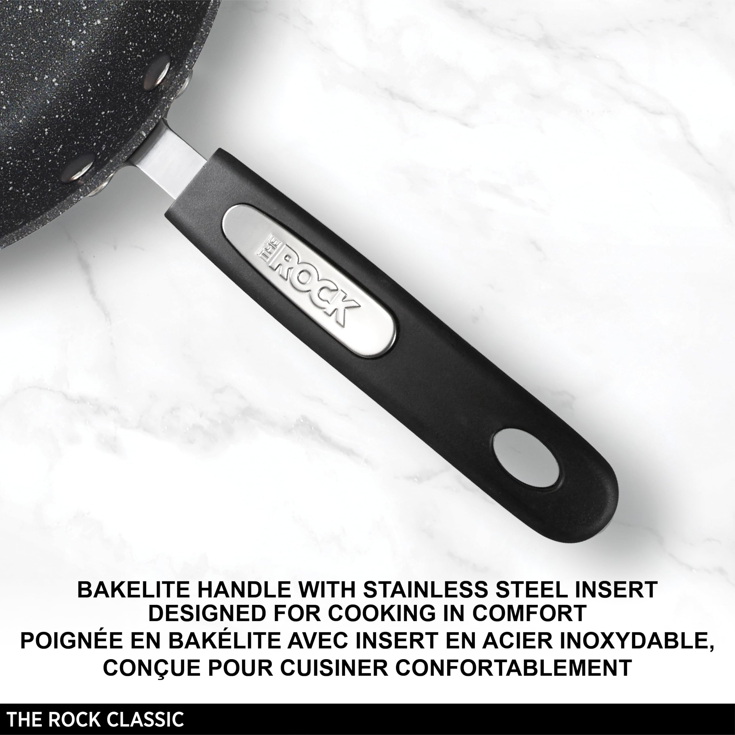 The Rock By Starfrit 8'' Fry Pan With Bakelite Handle, Black