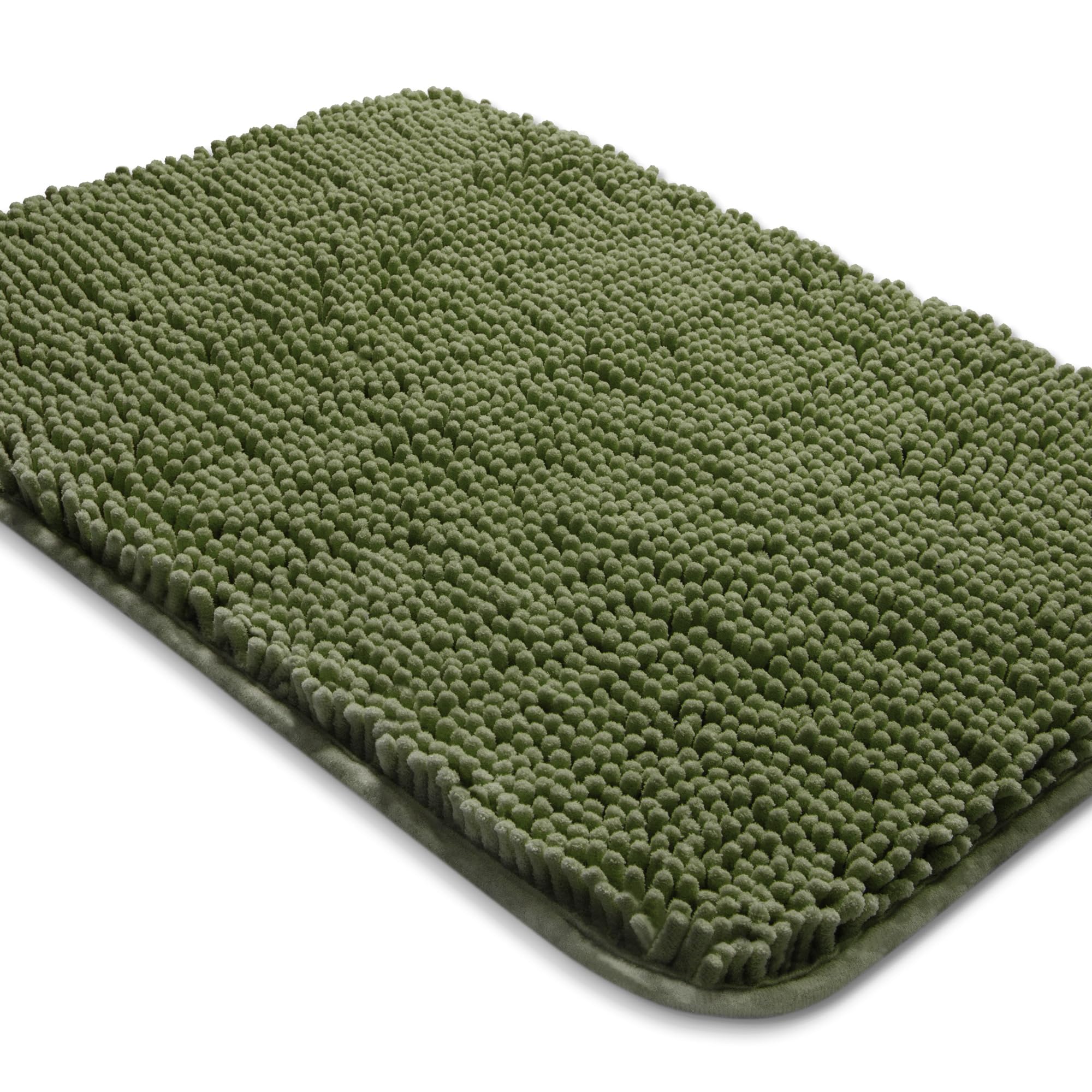 Yeaban Sage Bathroom Rugs - Thick Chenille Bath Mats | Absorbent And Washable Bath Rug Non-Slip, Plush Rugs For Bathroom Floor,