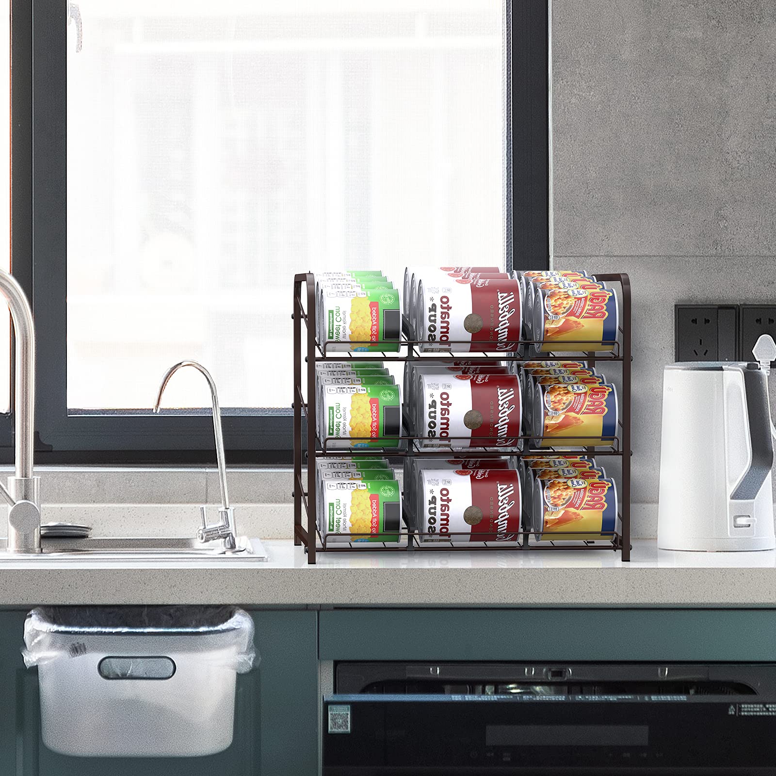 Vrisa Can Organizer Stackable Can Dispenser For Food Storage Can Rack Organizer For Pantry Cabinet Countertop Holds Up To 72 Can