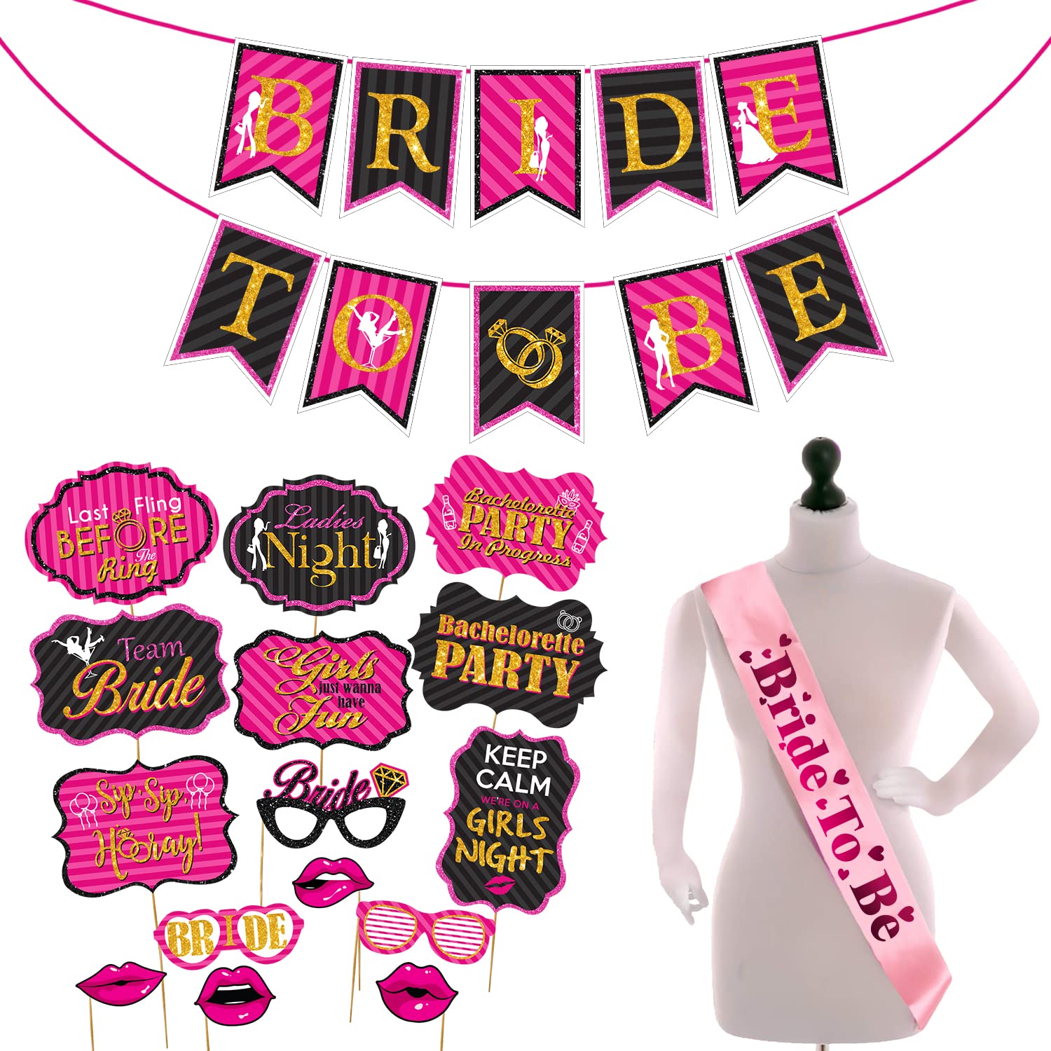 Zyozique Bachelorette Party Decorations Kit | Bridal Shower Decorations Set | Bride To Be Decorations Items  Bride to be Paper 