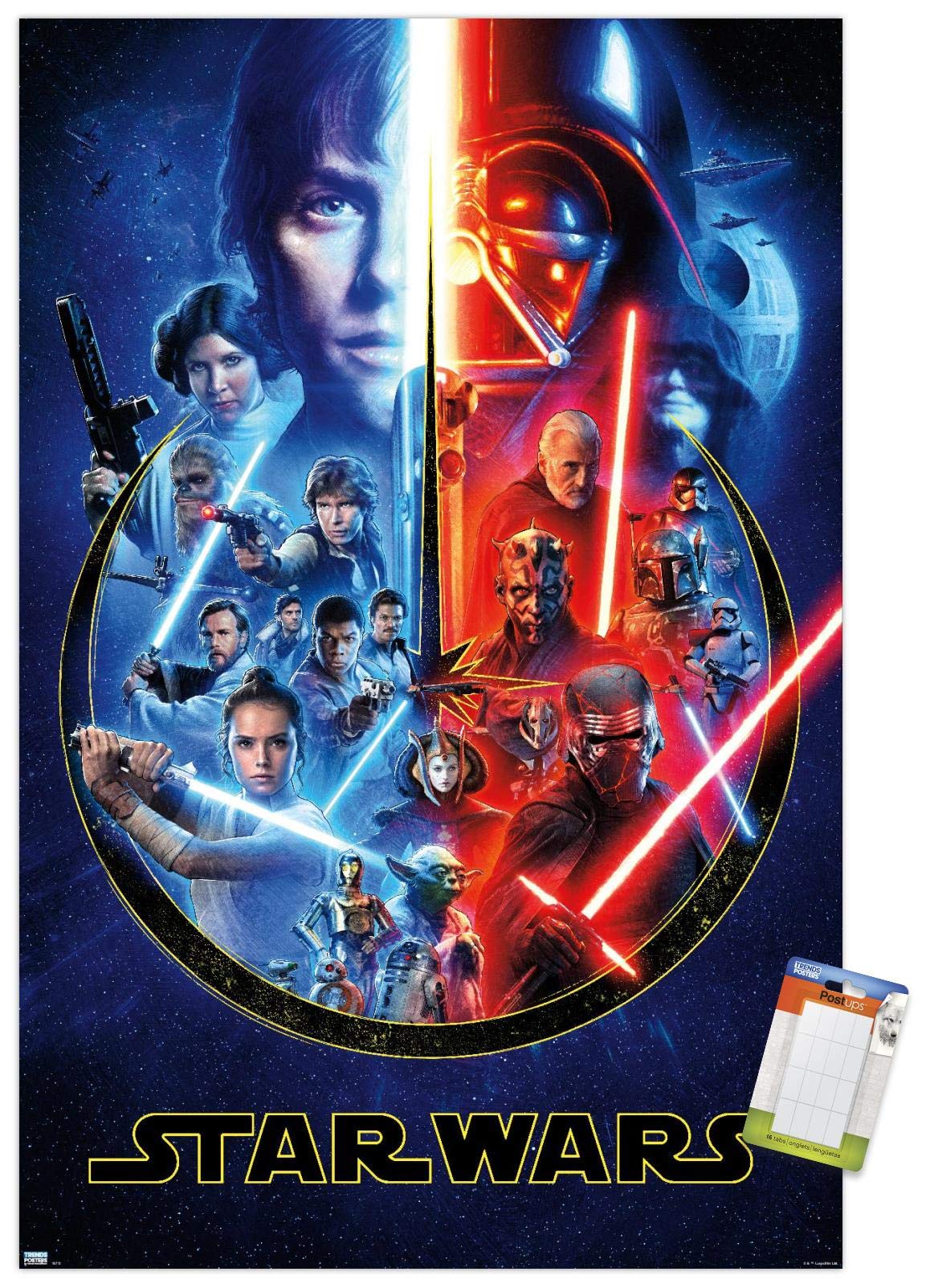Trends International Star Wars - Skywalker Saga Wall Poster, 22.375'' X 34'', Premium Poster & Mount Bundle