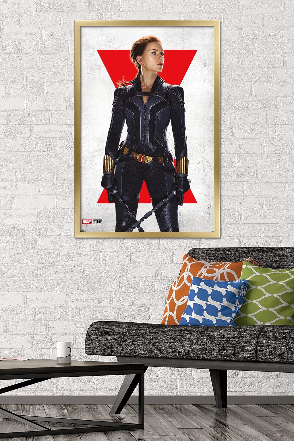 Trends International Marvel Black Widow - Black Widow One Sheet Wall Poster, 22.37'' X 34.00'', Gold Framed Version