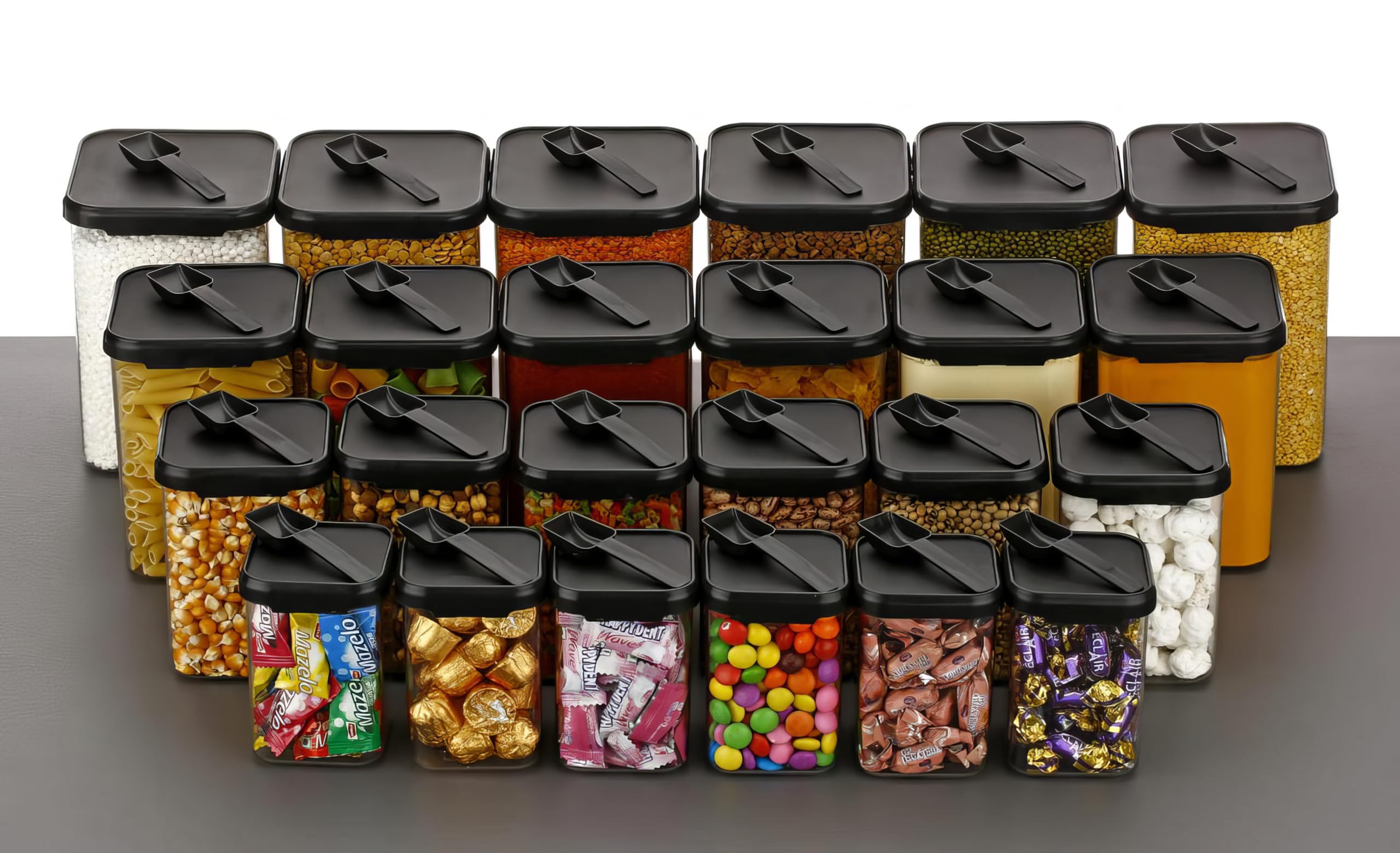 KWER Plastic 1400Ml Airtight Containers Set For Kitchen Storage And Containers Box For Pantry Organization And Container For Kit