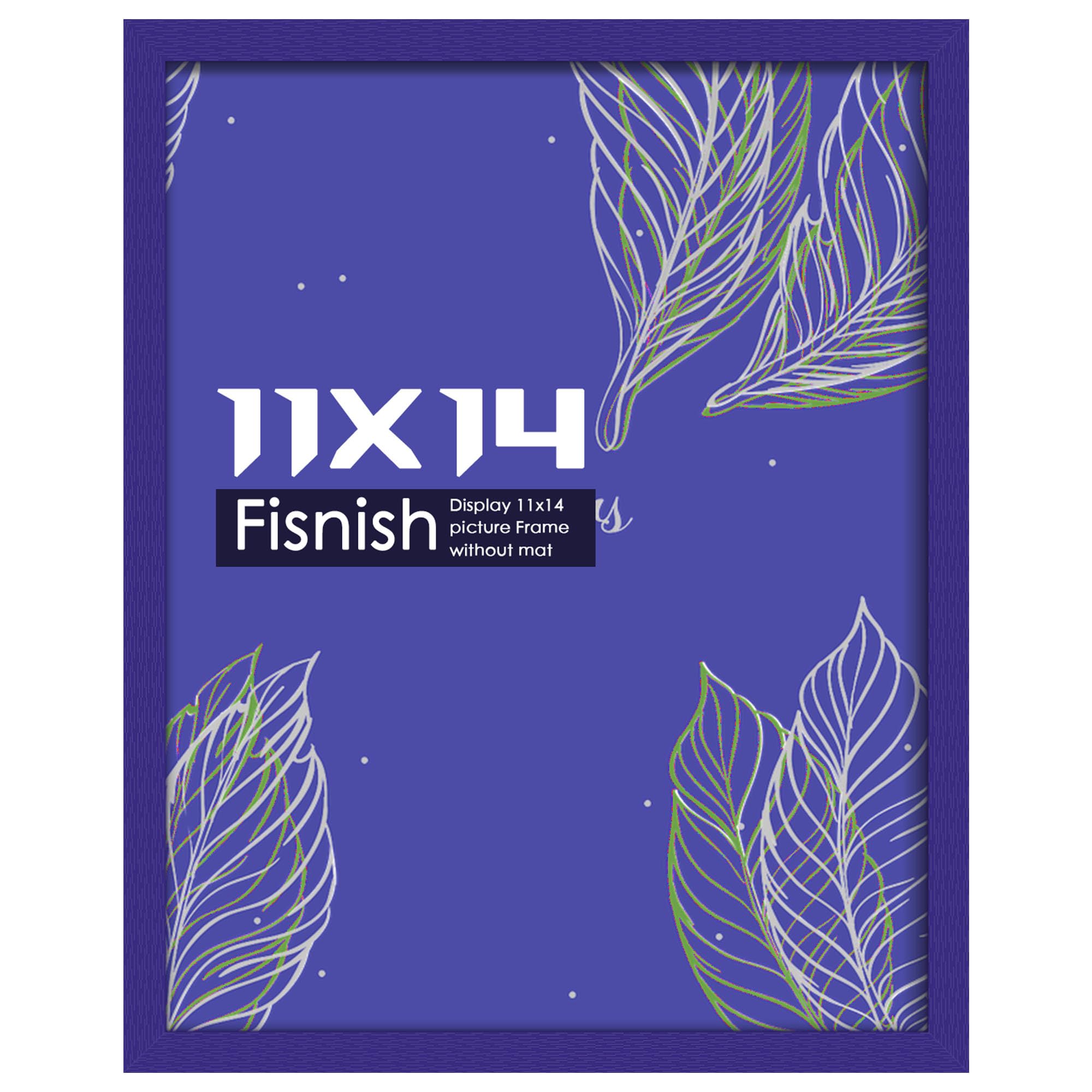 Fisnish 11x14 Picture Frame, for Tabletop Display, Horizontal or Vertical Wall Mounting, Blue