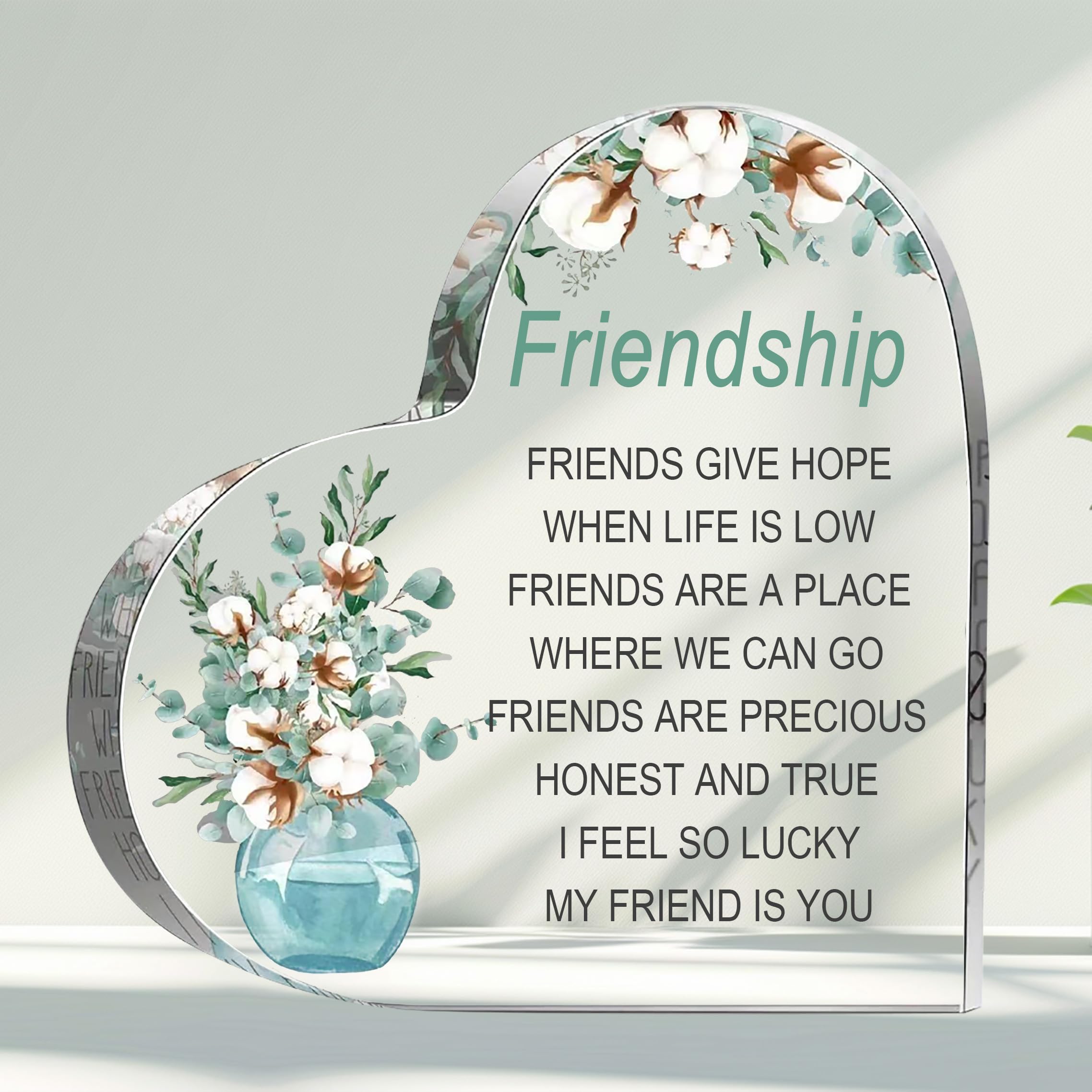 Gift for Friends, Friend Gifts, Friendship Birthday Gifts, Bff Gifts, Acrylic Heart Shape For Friendship Keepsake, Bestie Friend