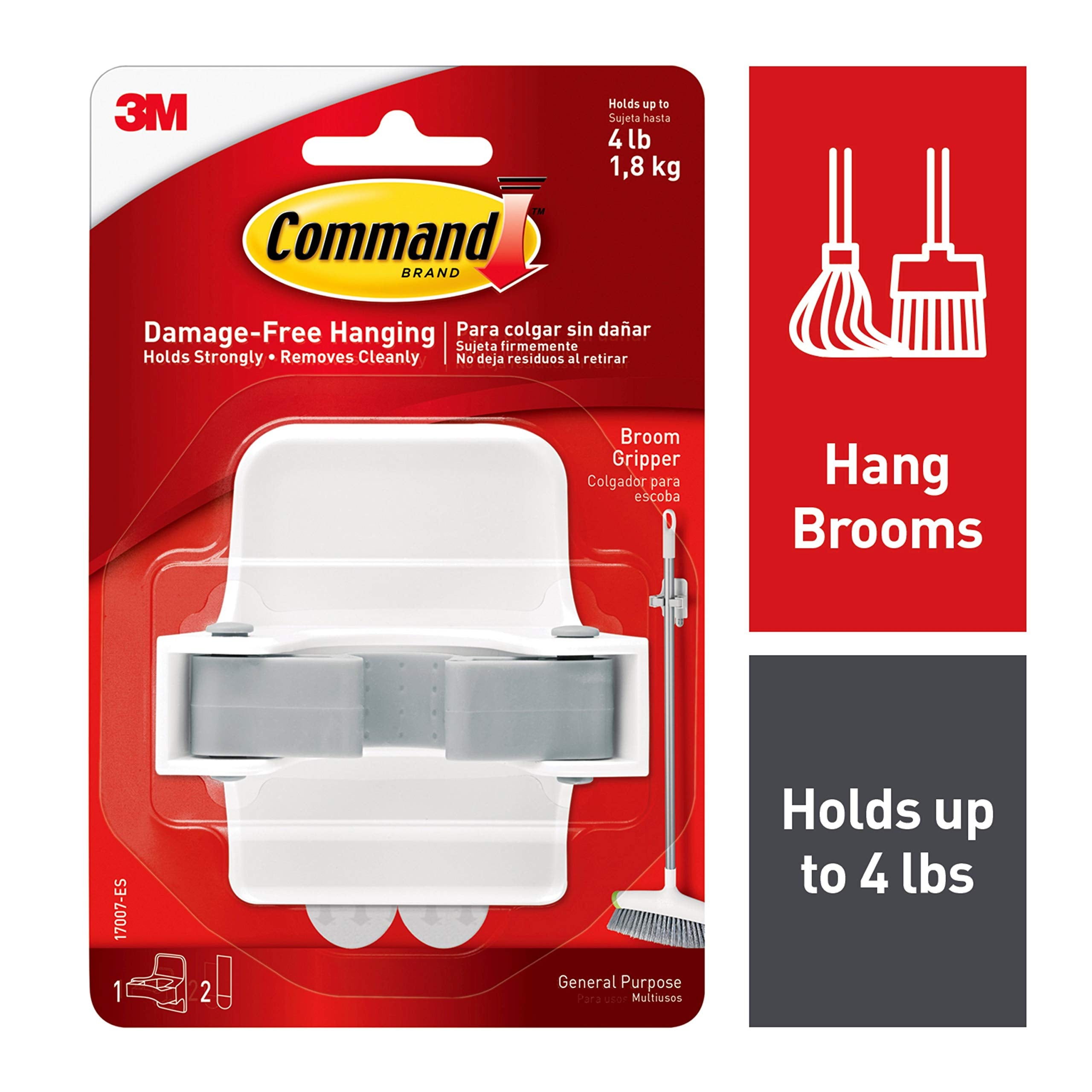 Command Broom Gripper,Pk12