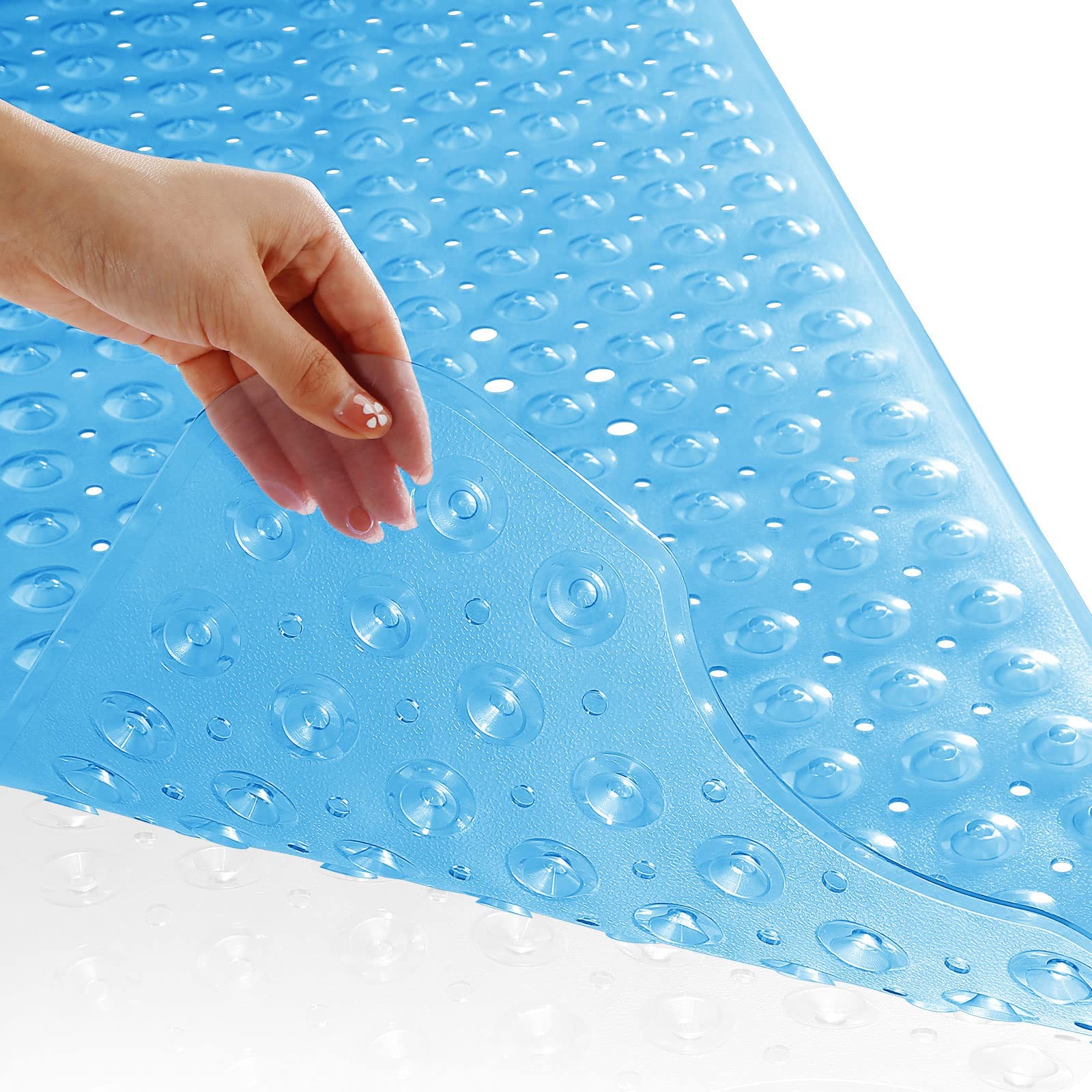 Yimobra Original Bath Tub Shower Mat Extra Long 16 X 40 Inch, Non-Slip With Drain Holes, Suction Cups, Phthalate Free, Latex Fre