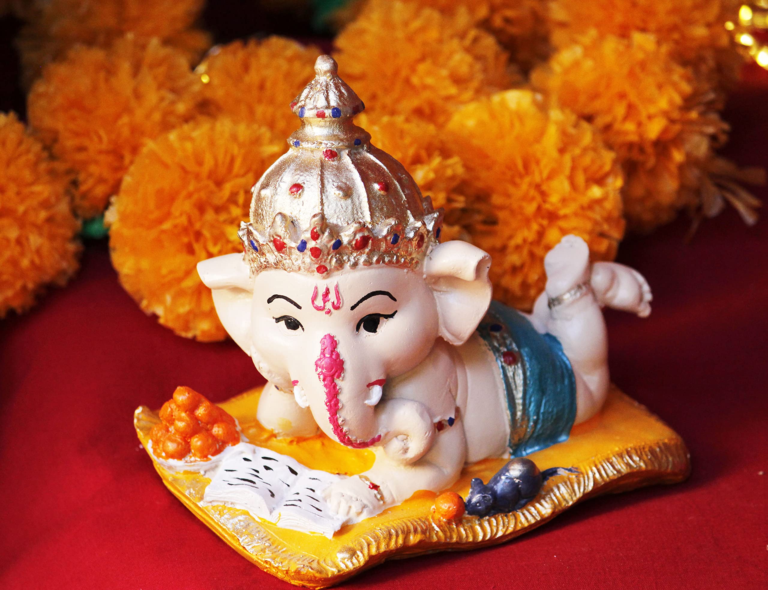 Beckon Venture Handicrafted Ganesh Ji Murti Idol For Home,Gift,Big Size,Multicolor