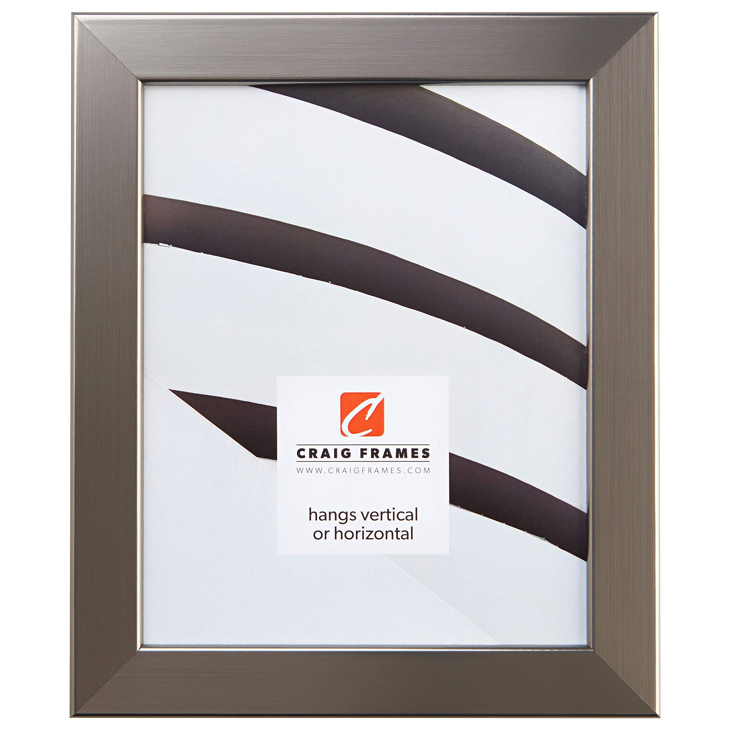 Craig Frames Bauhaus 125, 20x26 Picture Frame, Stainless Silver