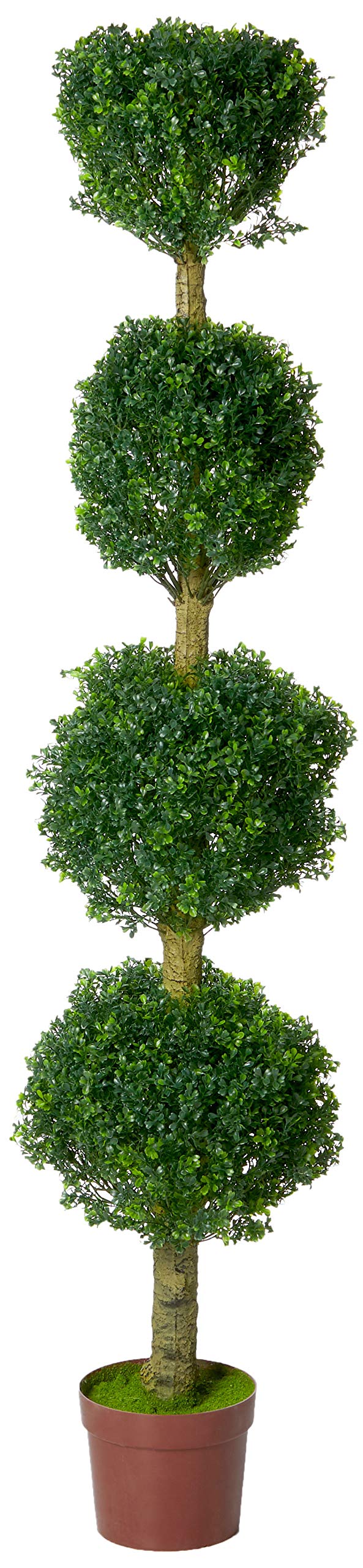Nearly Natural 6ft. Four Tier Boxwood Artificial Topiary Tree, UV Resistant (Indoor/Outdoor)