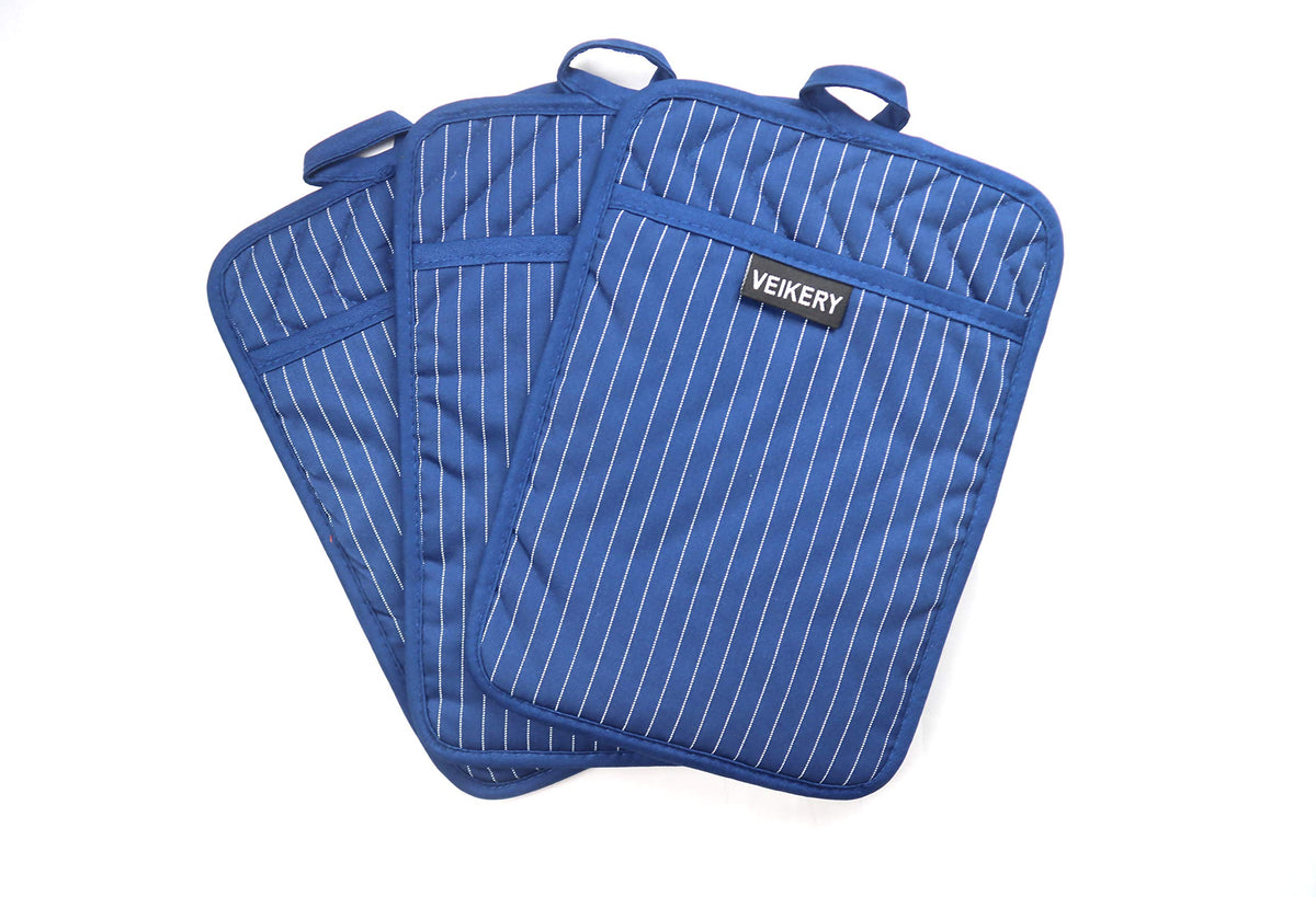 Veikery Cotton Pocket Pot Holders Machine Washable Heat Resistant Hot Pads For Kitchen And Baking Square Oven Mitts 7 ''X9.8 ''