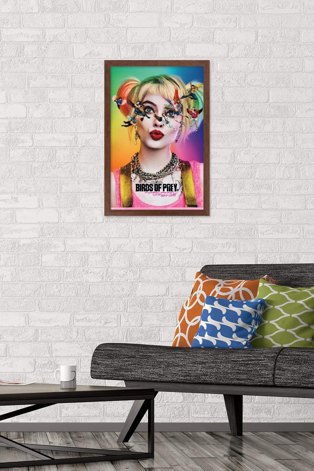 Trends International Dc Comics Movie - Birds Of Prey - Teaser Wall Poster, 14.725'' X 22.375'', Mahogany Framed Version
