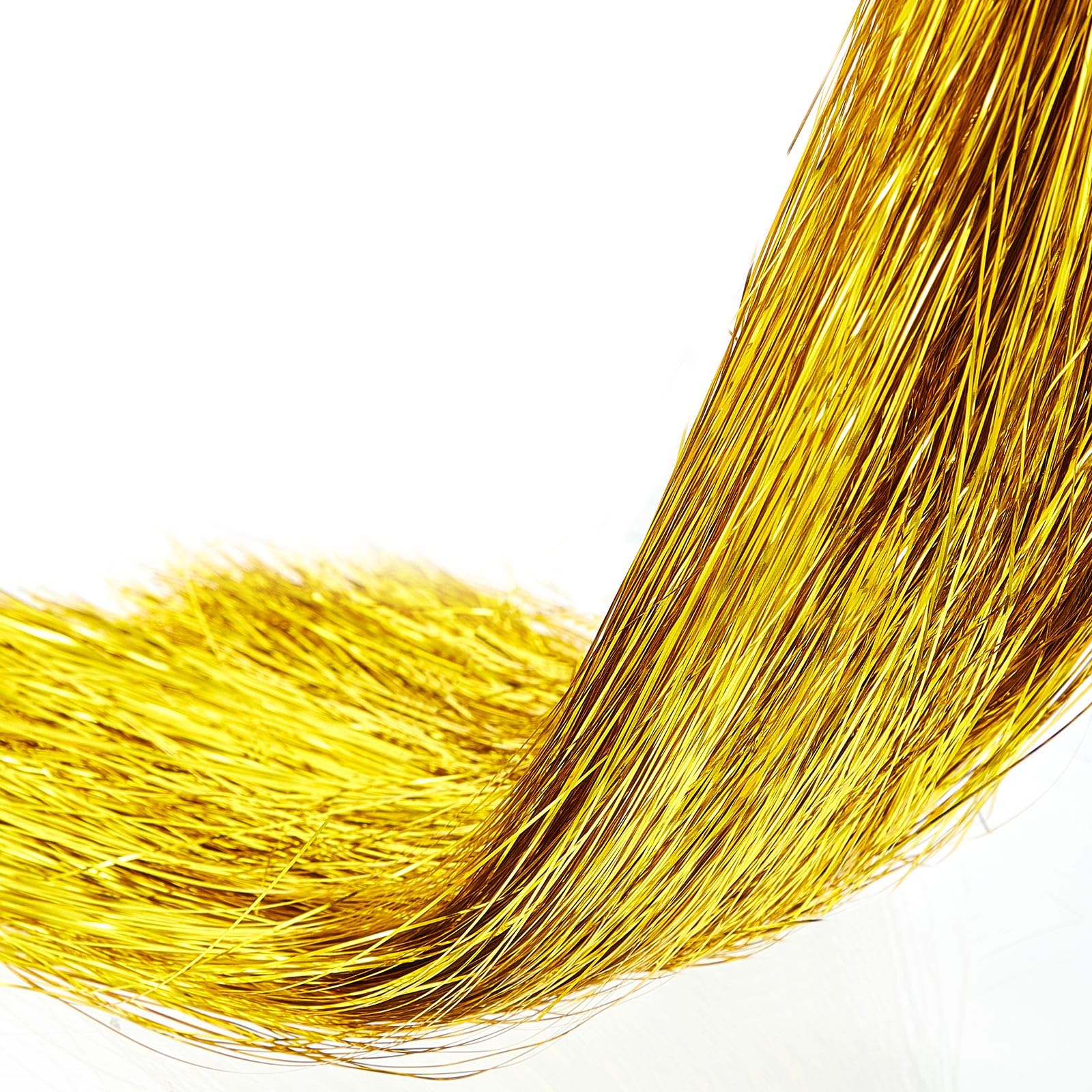 WILLBOND 5000 Strands Gold Christmas Icicle Tinsel Strands for Christmas Tree Decor 18 Inches Foil Fringe Curtain Icicle Wire fo