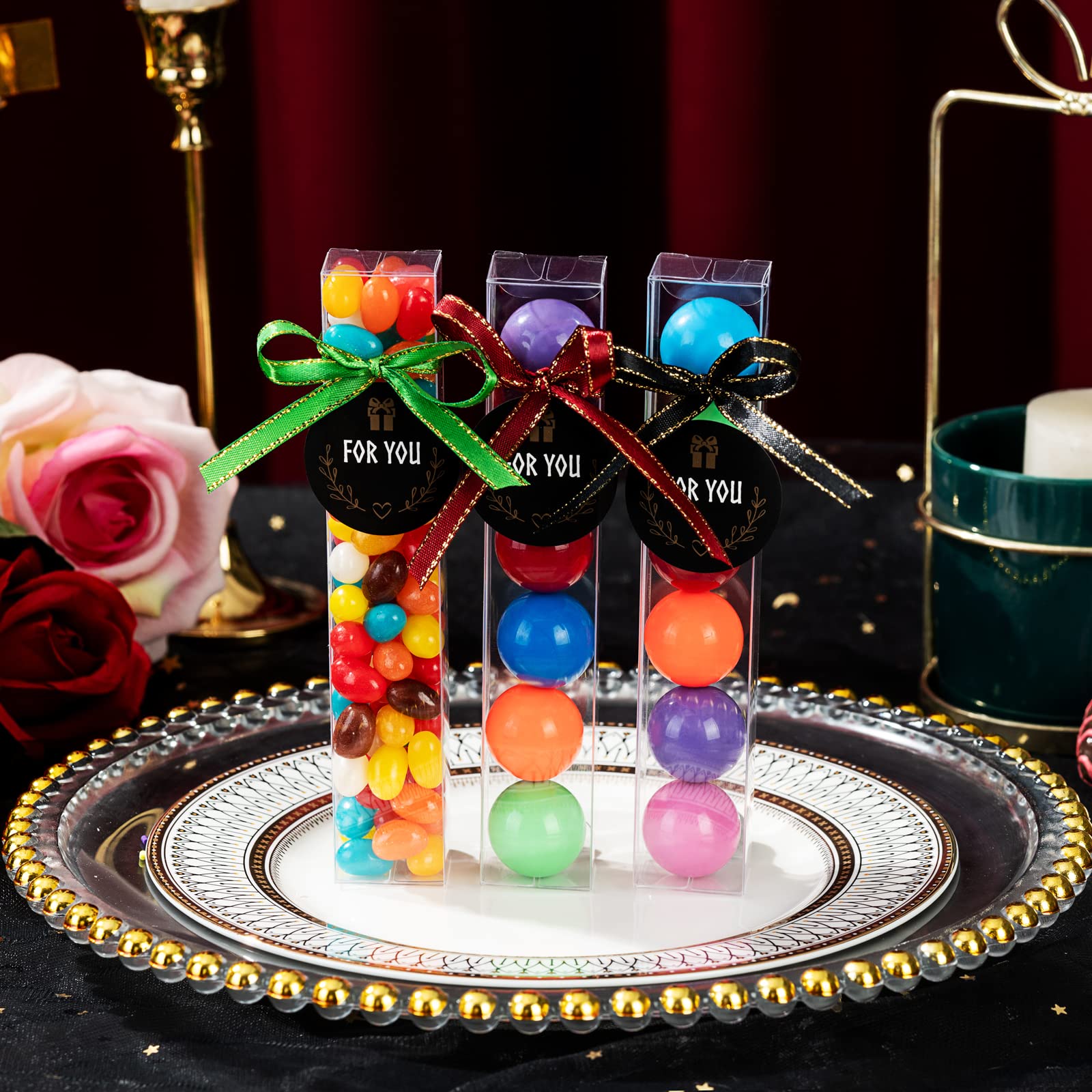 Jcxpack 36Pcs Gumball Tubes Party Favor, Clear Gumball Boxes For 6, Gumball Candy Container