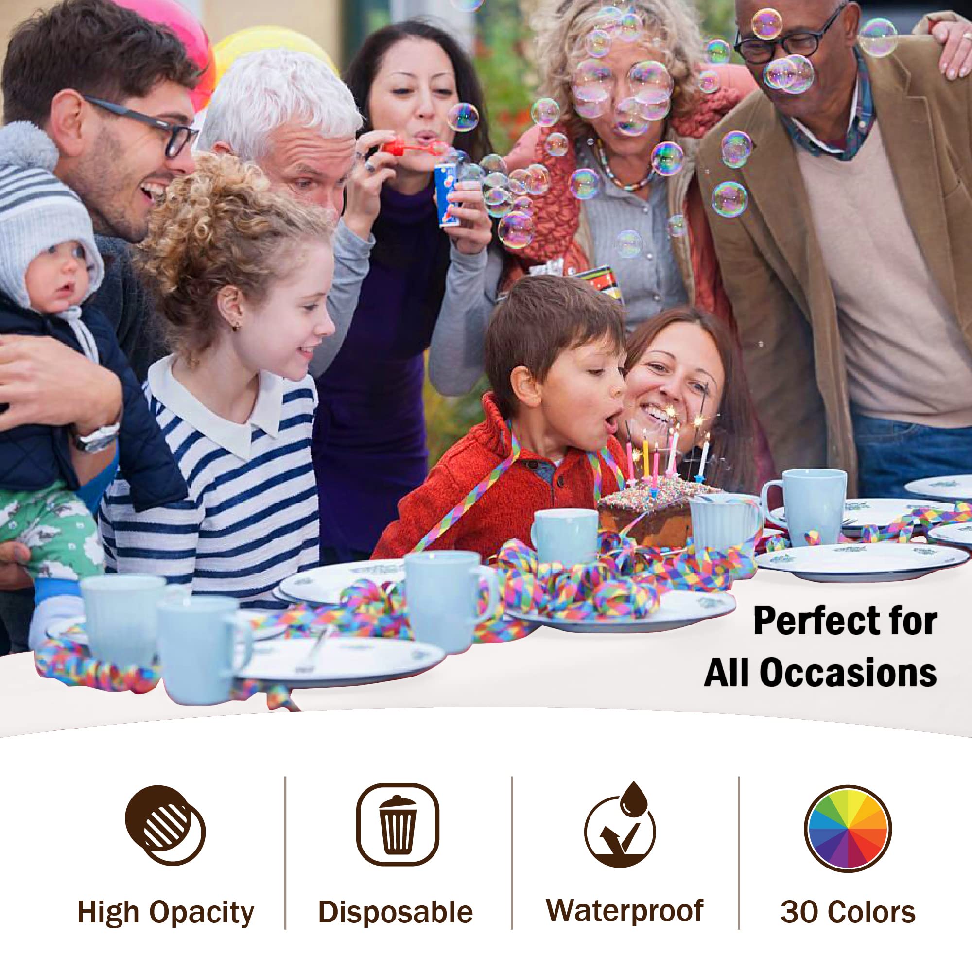 Exquisite 12-Pack Premium Plastic Tablecloth 54 Inch. X 108 Inch. Rectangle Table Cover-White