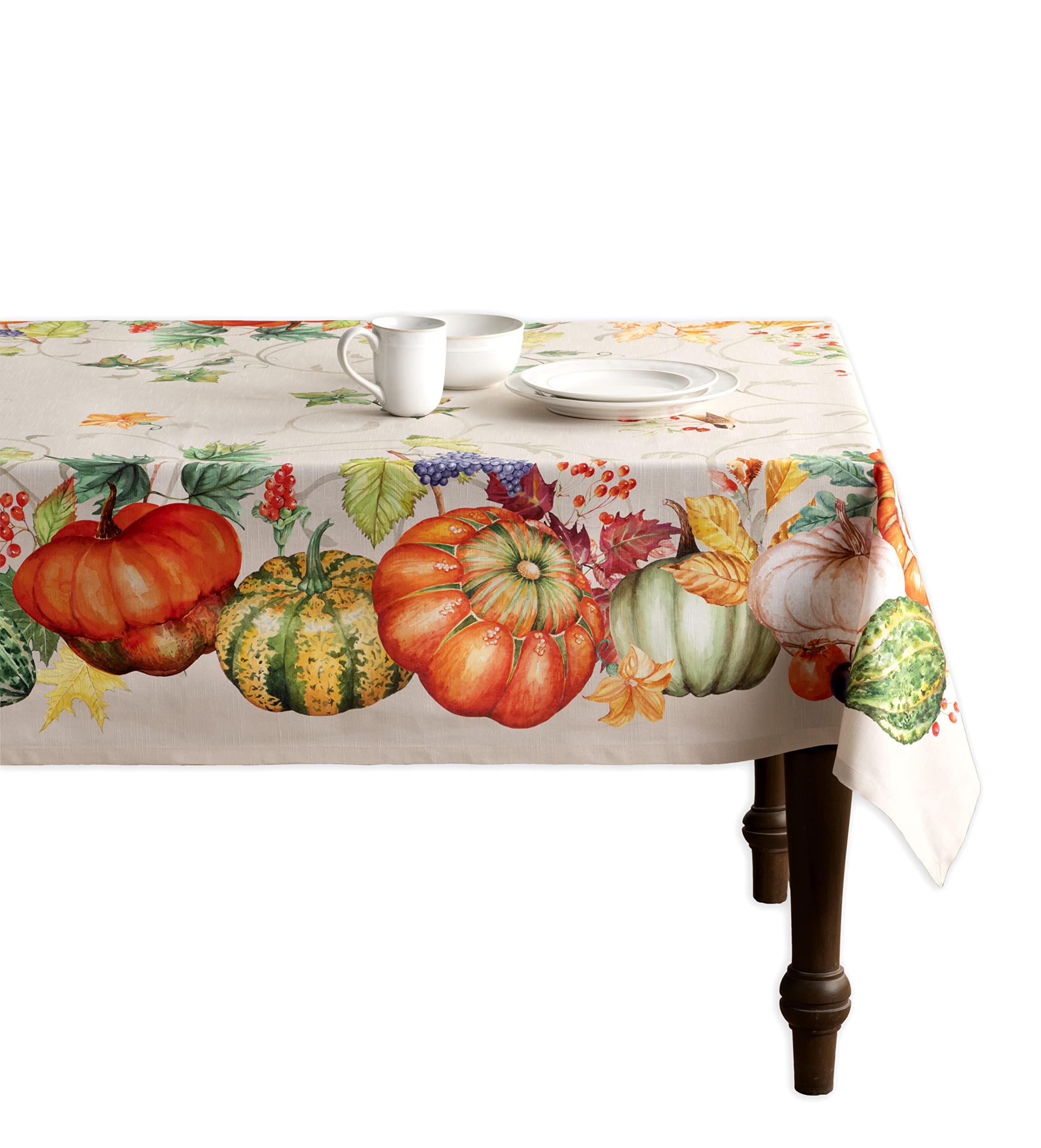 Maison D' Hermine Lumina 100% Cotton Tablecloth Kitchen Dining Table Cloth For Rectangle Tables Farmhouse Tabletop Cover For Par