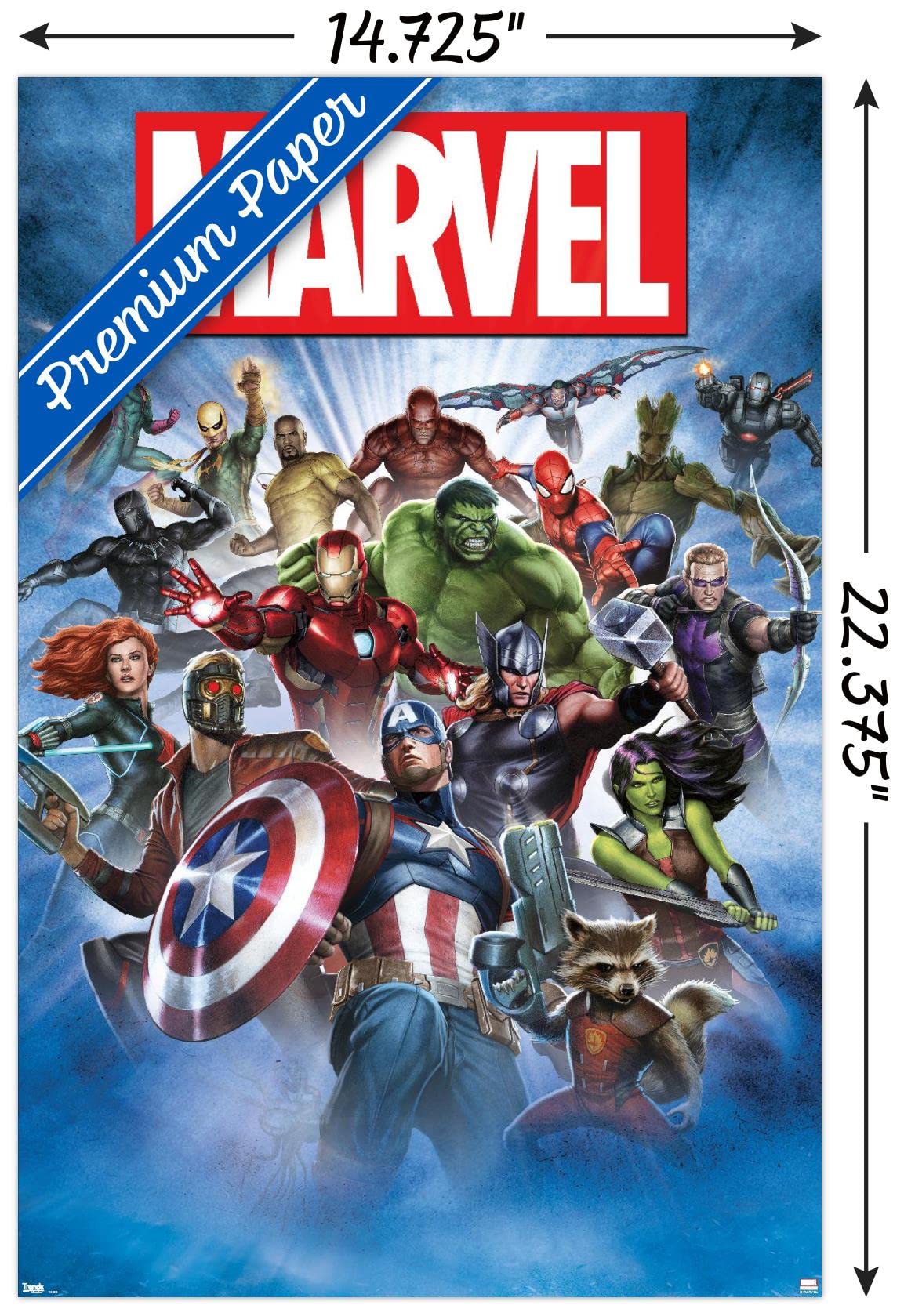 Trends International Marvel Comics - Group Shot Wall Poster, 14.725'' X 22.375'', Premium Poster & Mount Bundle