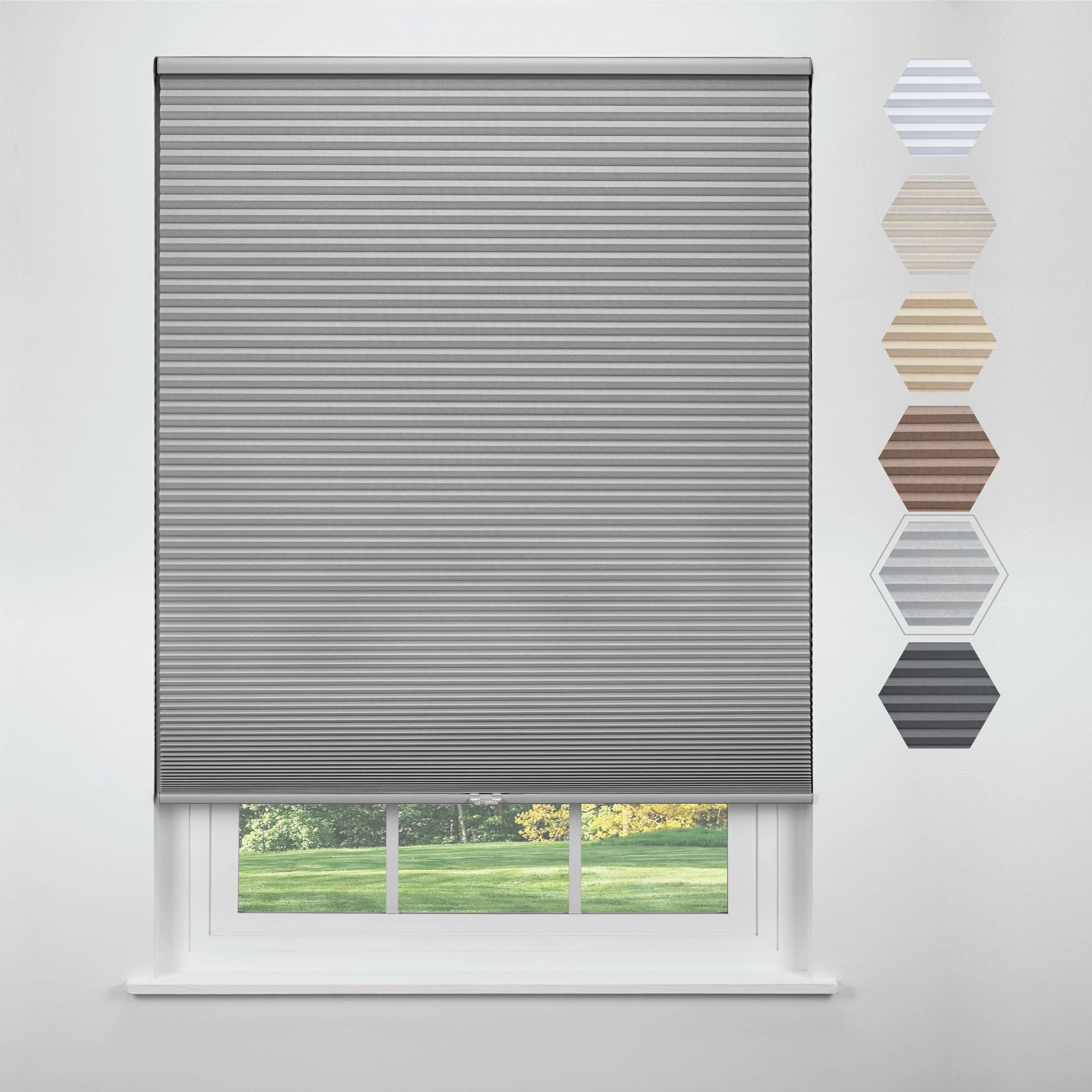 Linen Avenue Cordless Standard Blackout Cellular Shade 59 W x 66 H, Platinum (Arrives 1/4  Narrower)