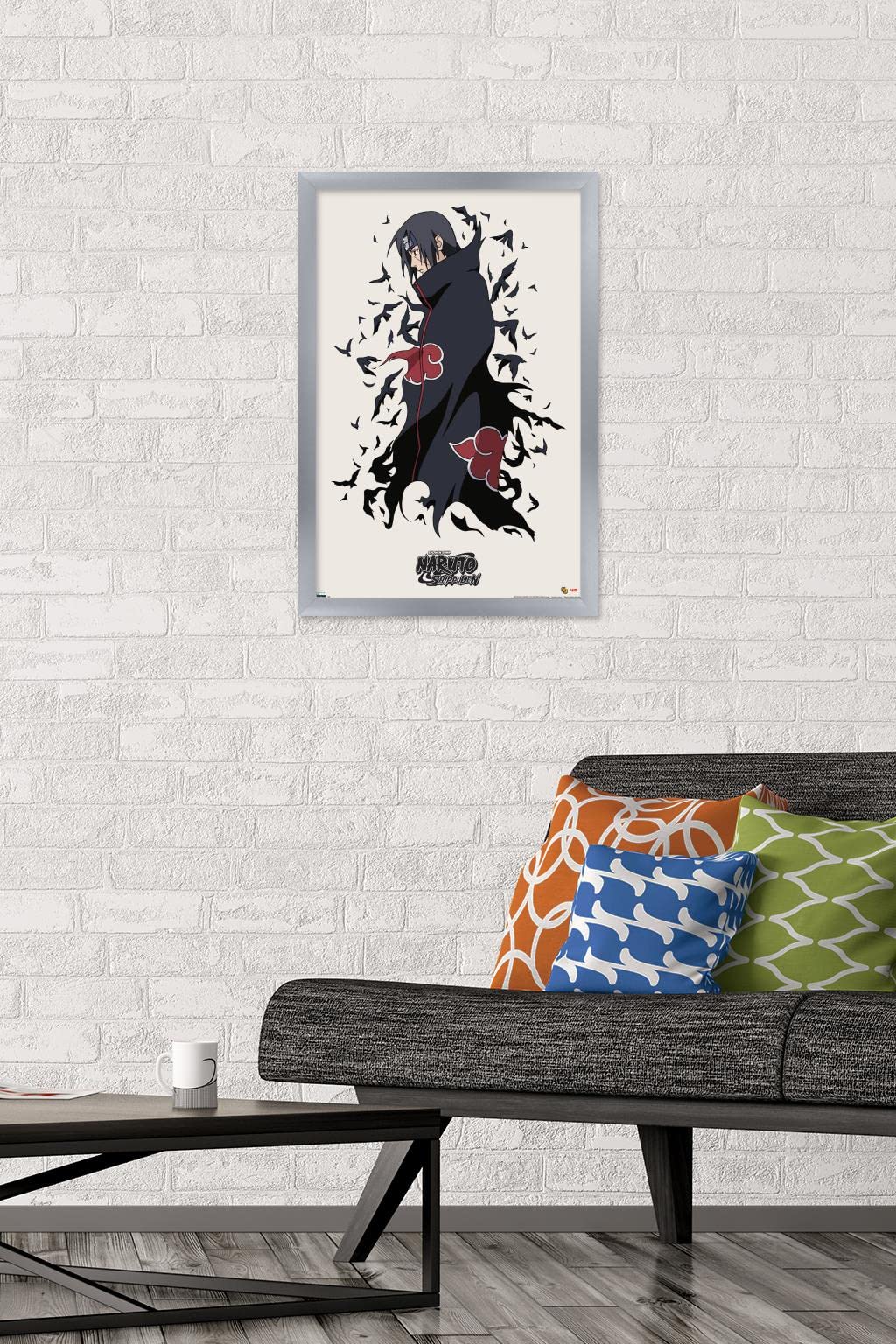 Trends International Naruto Shippuden - Itachi Wall Poster, 14.725'' X 22.375'', Silver Framed Version