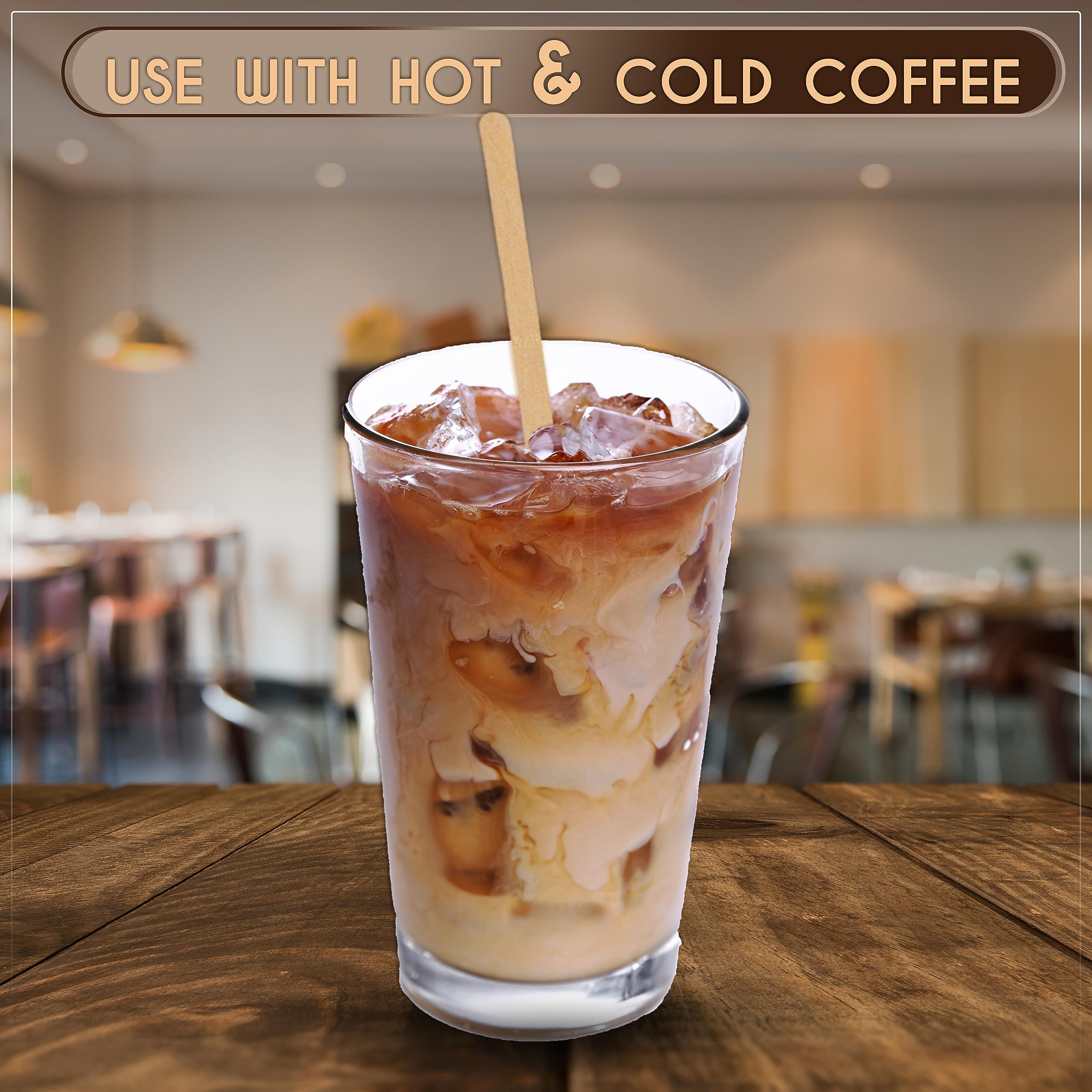 Perfect Stix Premium Wooden Coffee Stirrer Sticks, Thick Birch Wood 1000 Count, 5.5'' Inches. Eco-Friendly Wooden Stirrers (5.5I