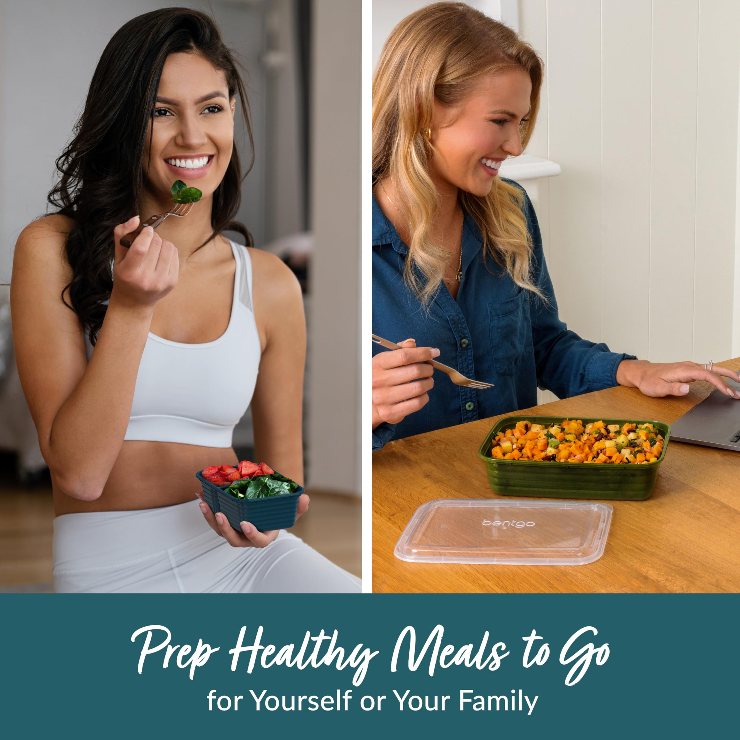 Bentgo Prep 60-Piece Variety Meal Prep Kit - Reusable Food Containers 1-Compartment Trays, Prep Bowls, & Snack Boxes For Healthy