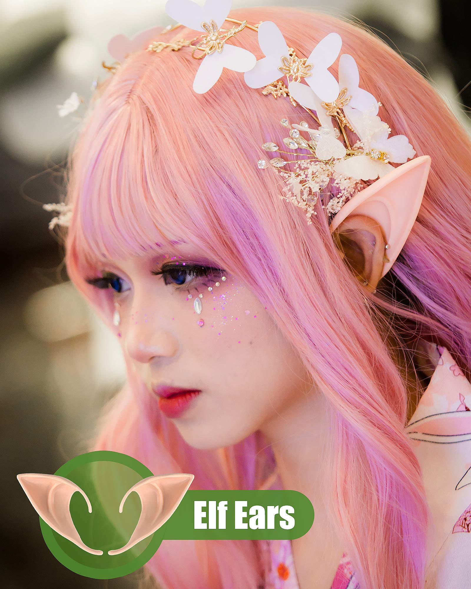 Cedar Bright Cosplay Fairy Pixie Elf Ears - Party Dress Up Costume Masquerade Accessories For Halloween Christmas(2 Pairs)