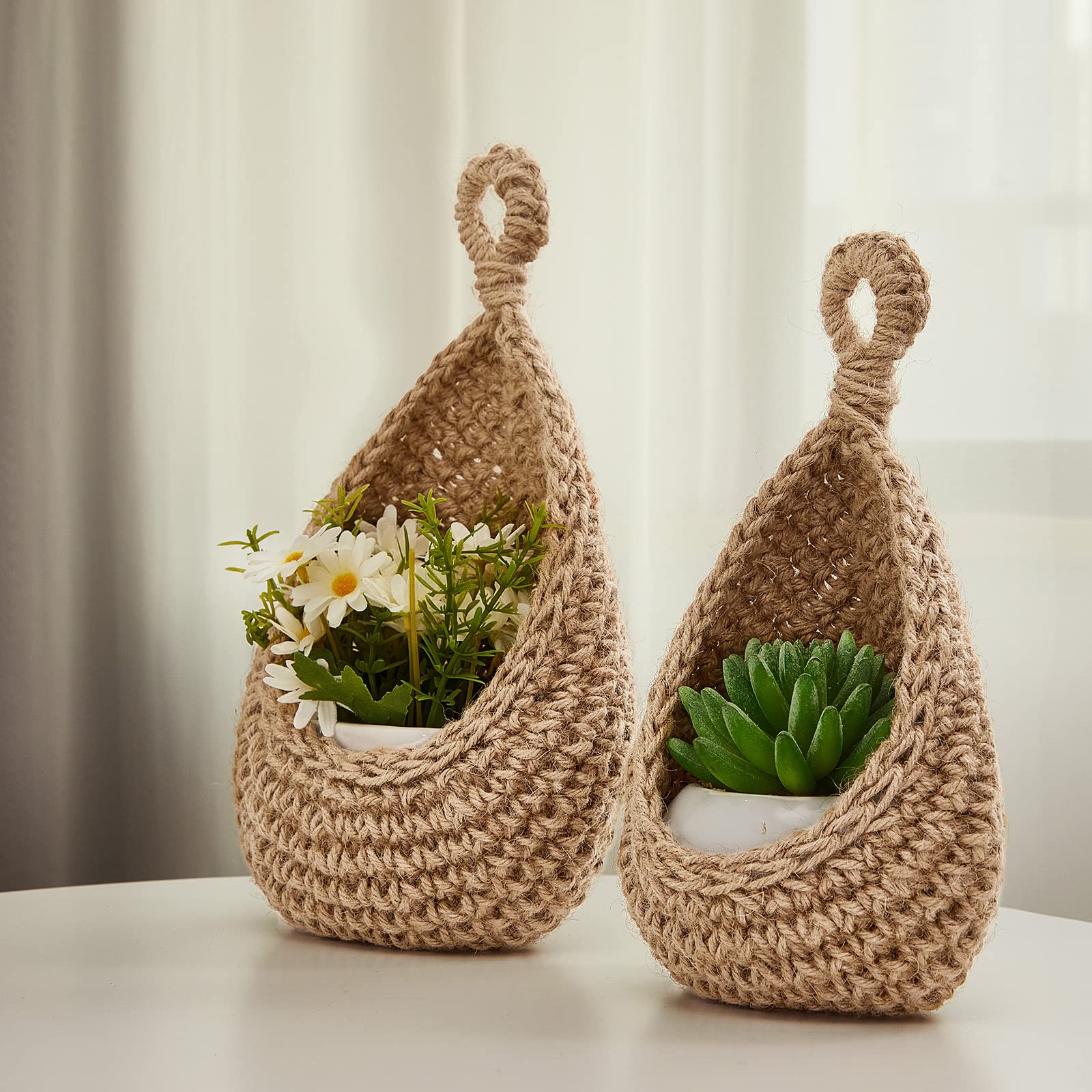 Honeydak Hanging Wall Basket Teardrop Baskets Onion Coat Bohemian Storage Fruit Hooks For Kitchen Home Restaurant Garlic Vegetab
