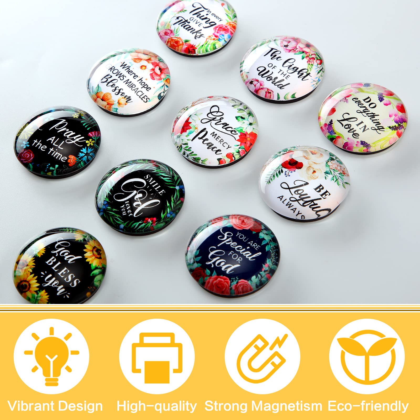 Weewooday 10 Pcs Inspirational Magnets for Refrigerator Fridge Decor Accessories Motivational Glass Quote Fun Magnet for Cabinet