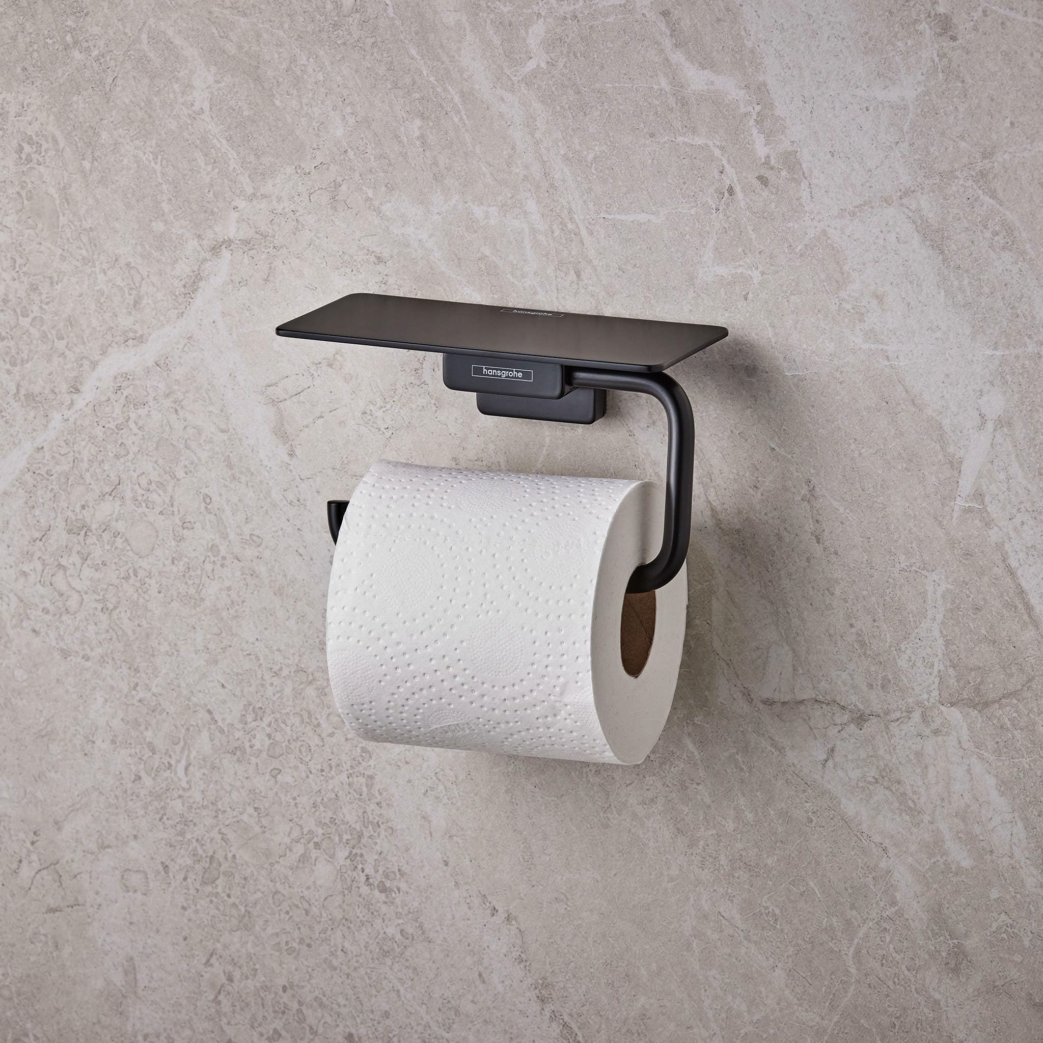 Hansgrohe 41772670 Addstoris Roll Shelf Toilet Paper Holder, Matte Black
