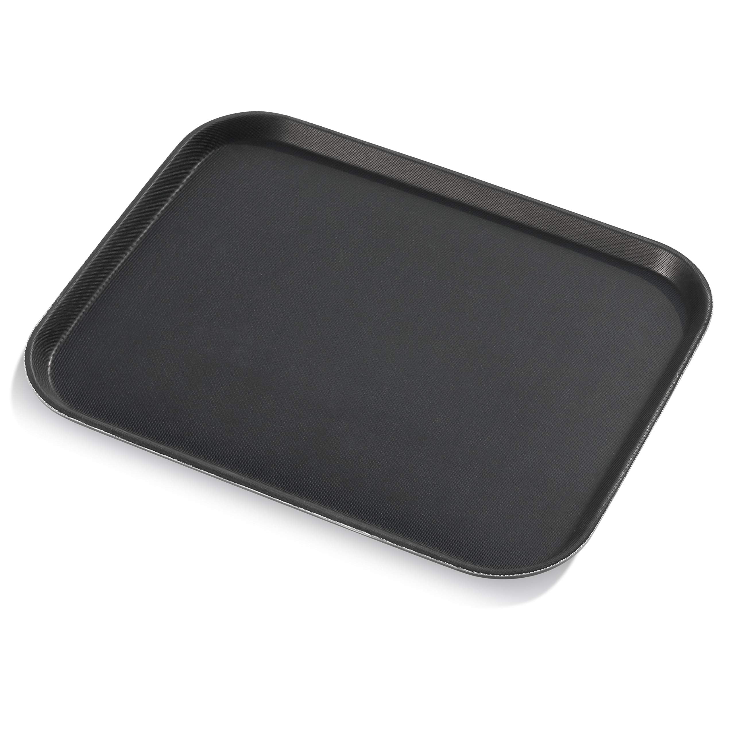 New Star Foodservice 25095 Restaurant Grade Non-Slip Tray, Plastic, Rubber Lined, Rectangular, 14-Inch X 18-Inch, Black