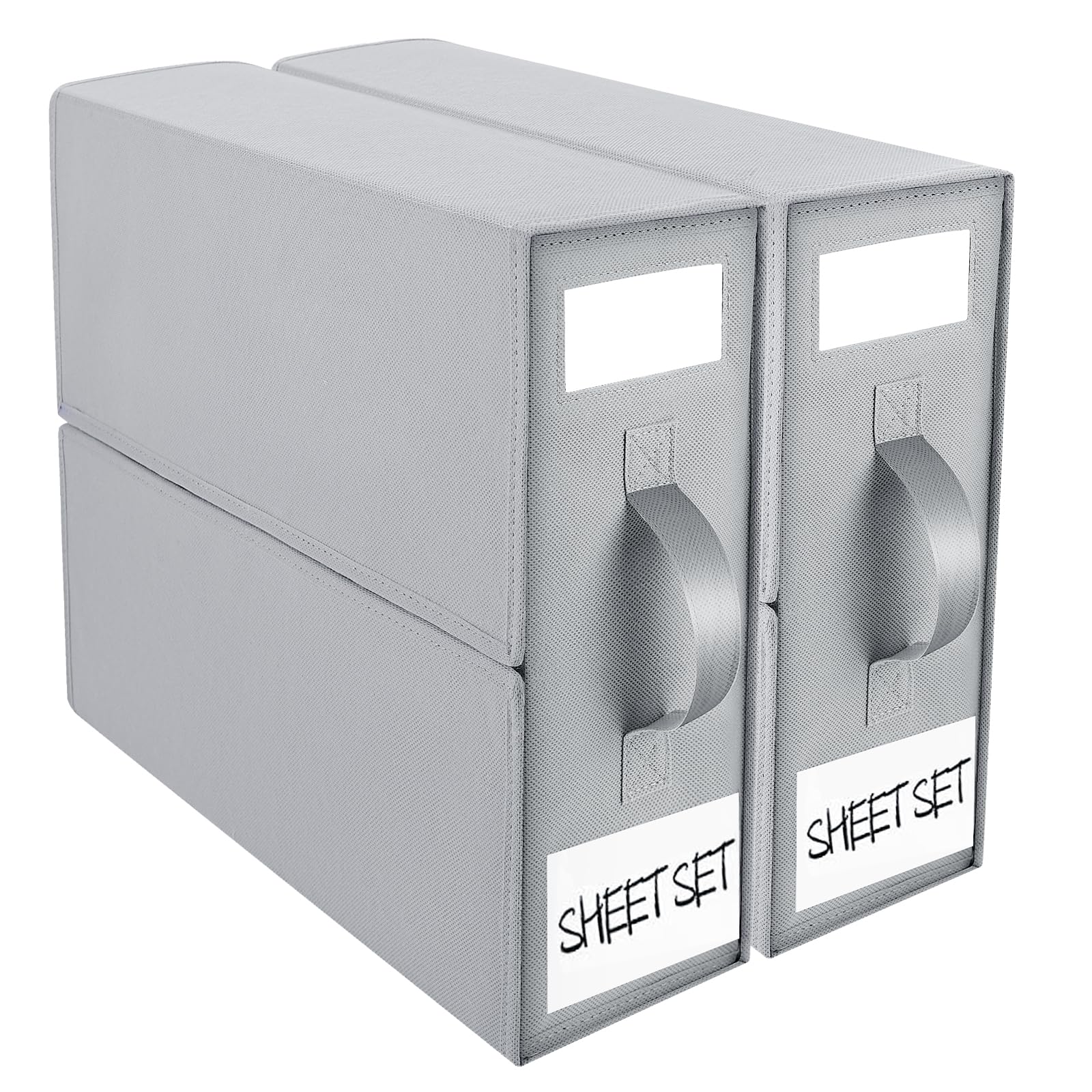 HSFTEC Foldable Bedding Organizer, Fabric Storage Bins for Bed Sheets, Duvet Covers and Pillowcases, Closet Organizer, Storage C