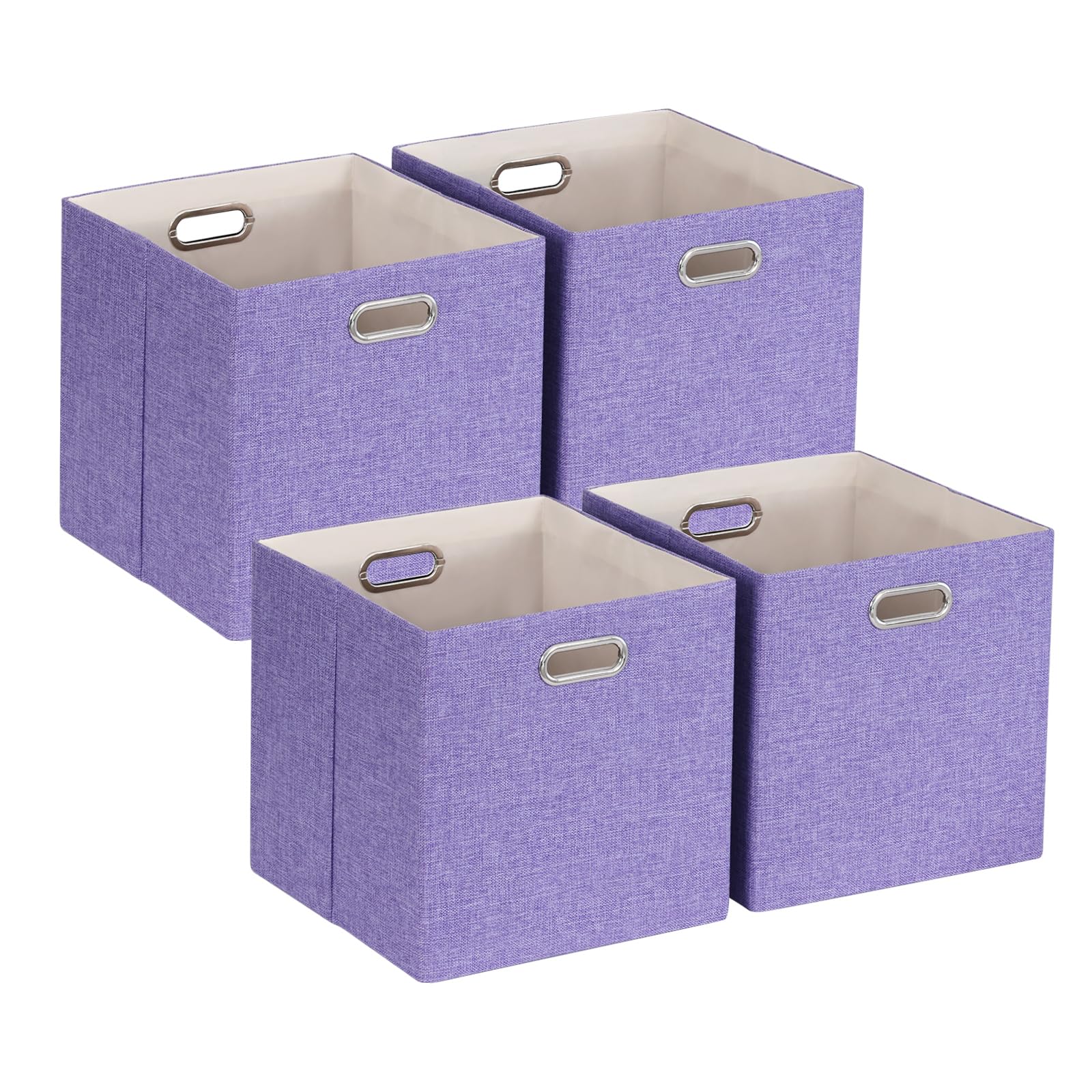 Orgmaster 11X11 Cube Storage Bins, Collapsible Fabric Storage Cubes, Cubby Storage Organizer Bins Foldable Boxes Container Baske
