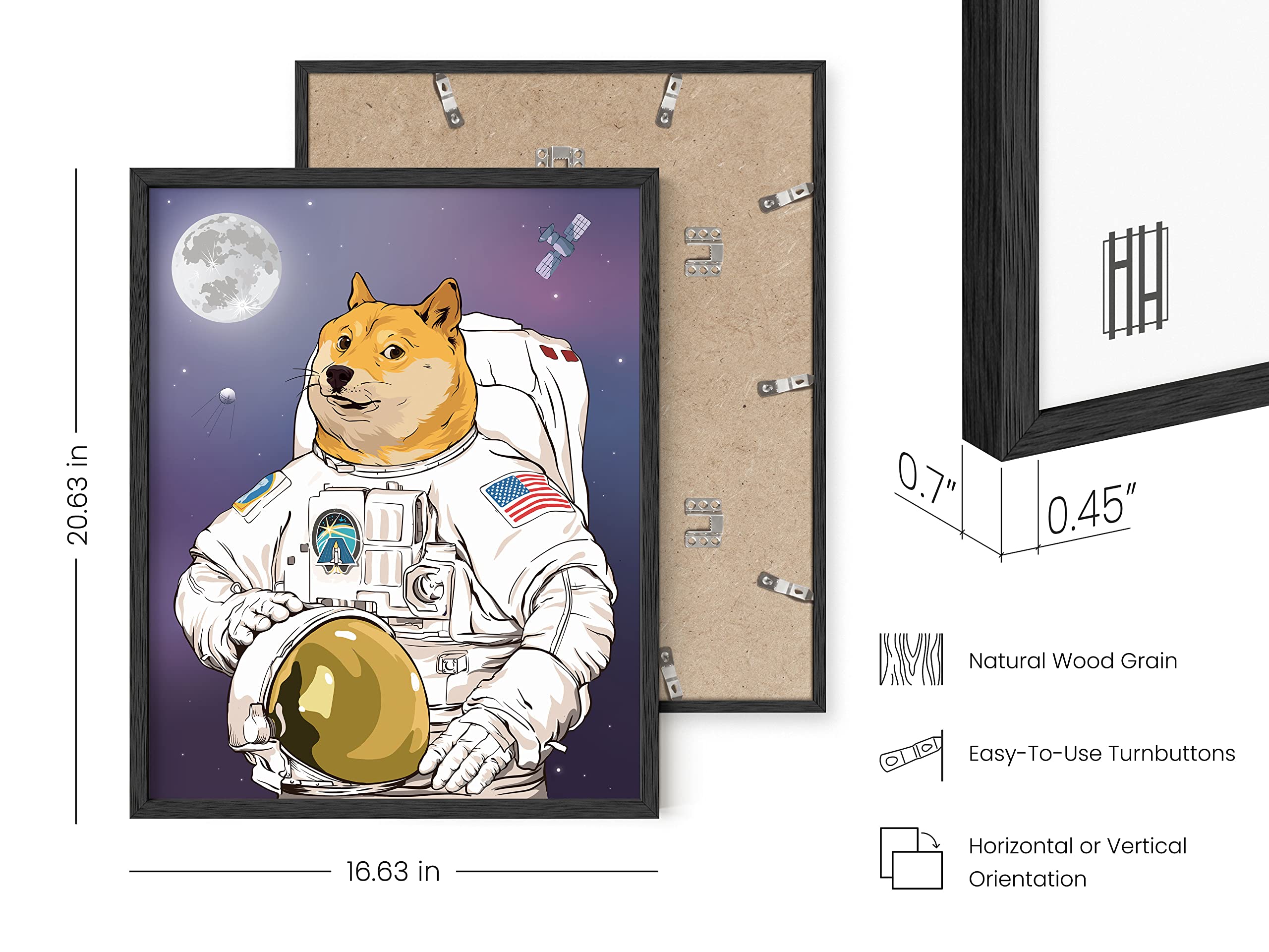 Haus And Hues Astrodoge Funny Poster Dorm Decor, Funny Doge Meme Poster For College Room Decor, Cool Posters And Funny Meme Post
