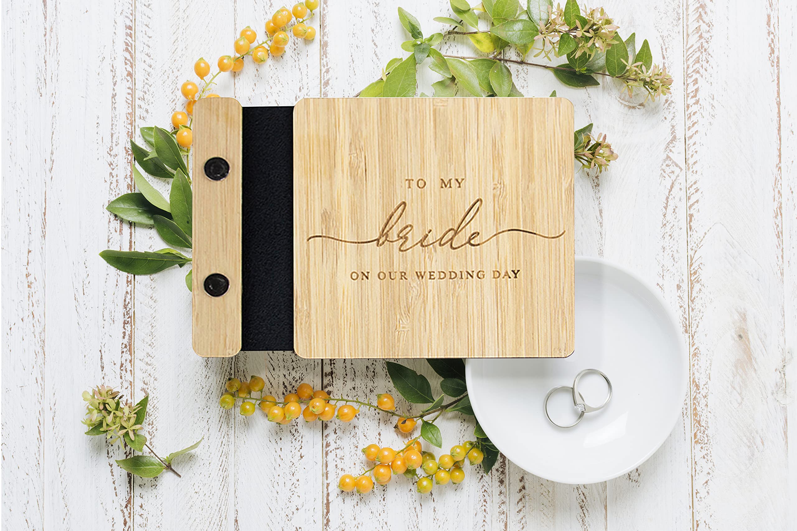 Wooden Wedding Vow Books Set Of 2 - Wood Vow Book Set For Wedding - Rustic Vows Book His And Hers - Wooden Vow Renewal Books - W