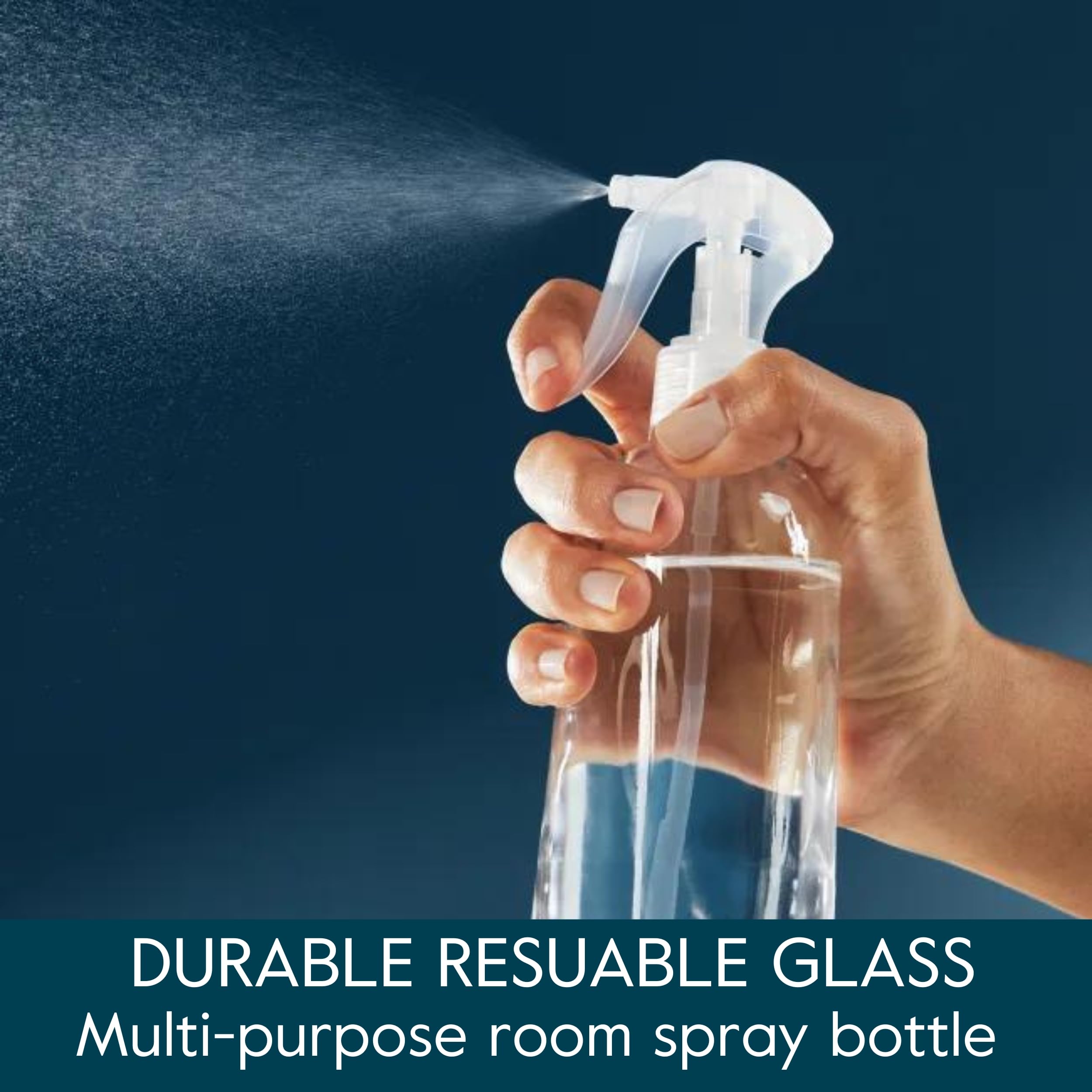 Grove Co. Spray Bottle Set (2 Pack) Refillable 8 Oz Glass Spray Bottles For Room Spray Concentrates, Made Of Lead-Free, Partiall
